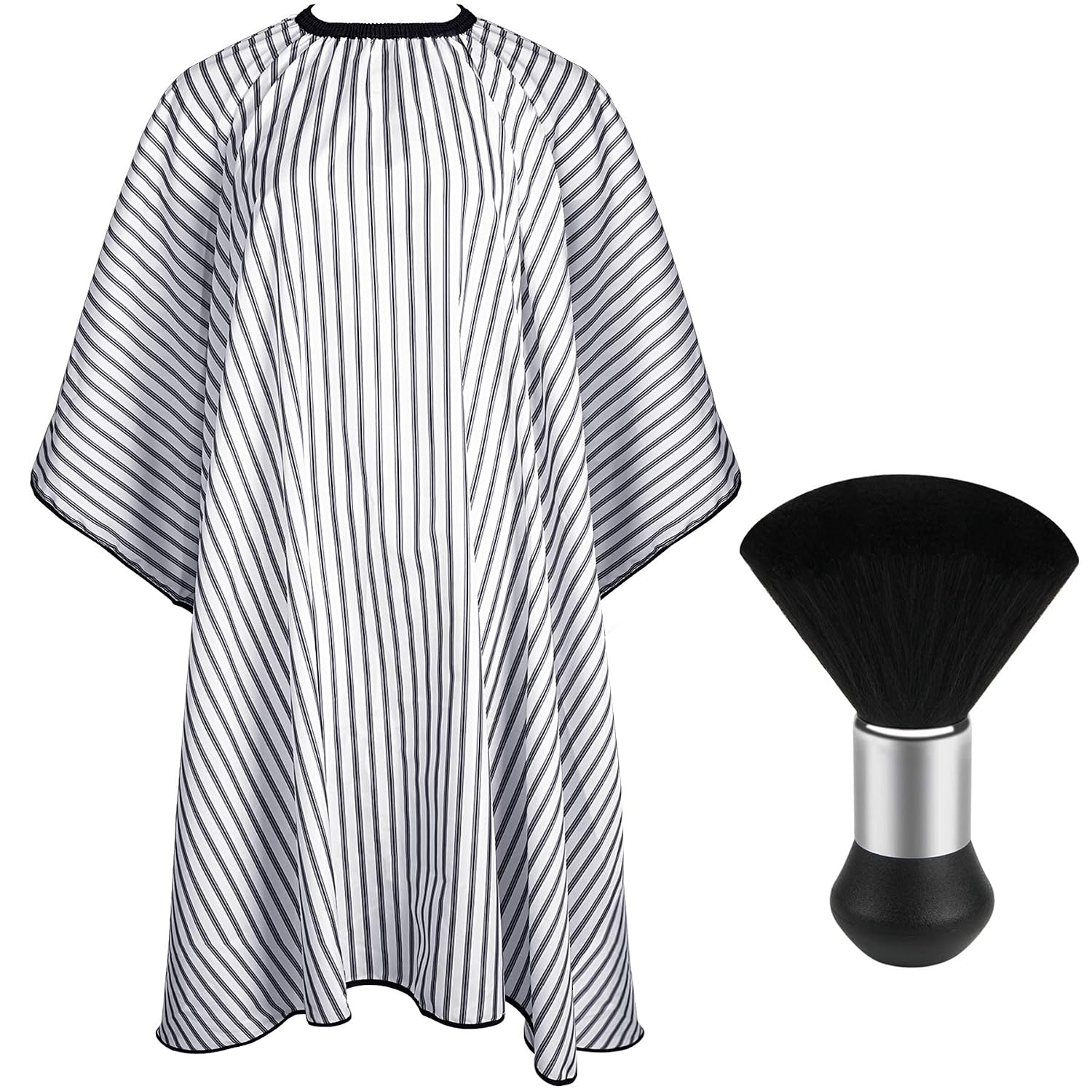 FEBSNOW Barber Cape Professional Hair Cutting Cape with Neck Duster Brush