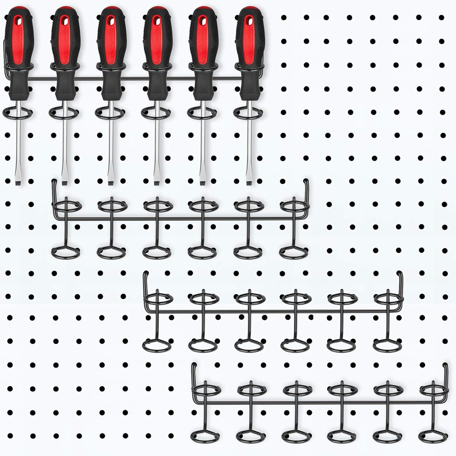 Ripeng Pegboard Screwdriver Holders Peg Board Organizer Accessories Multi Ring