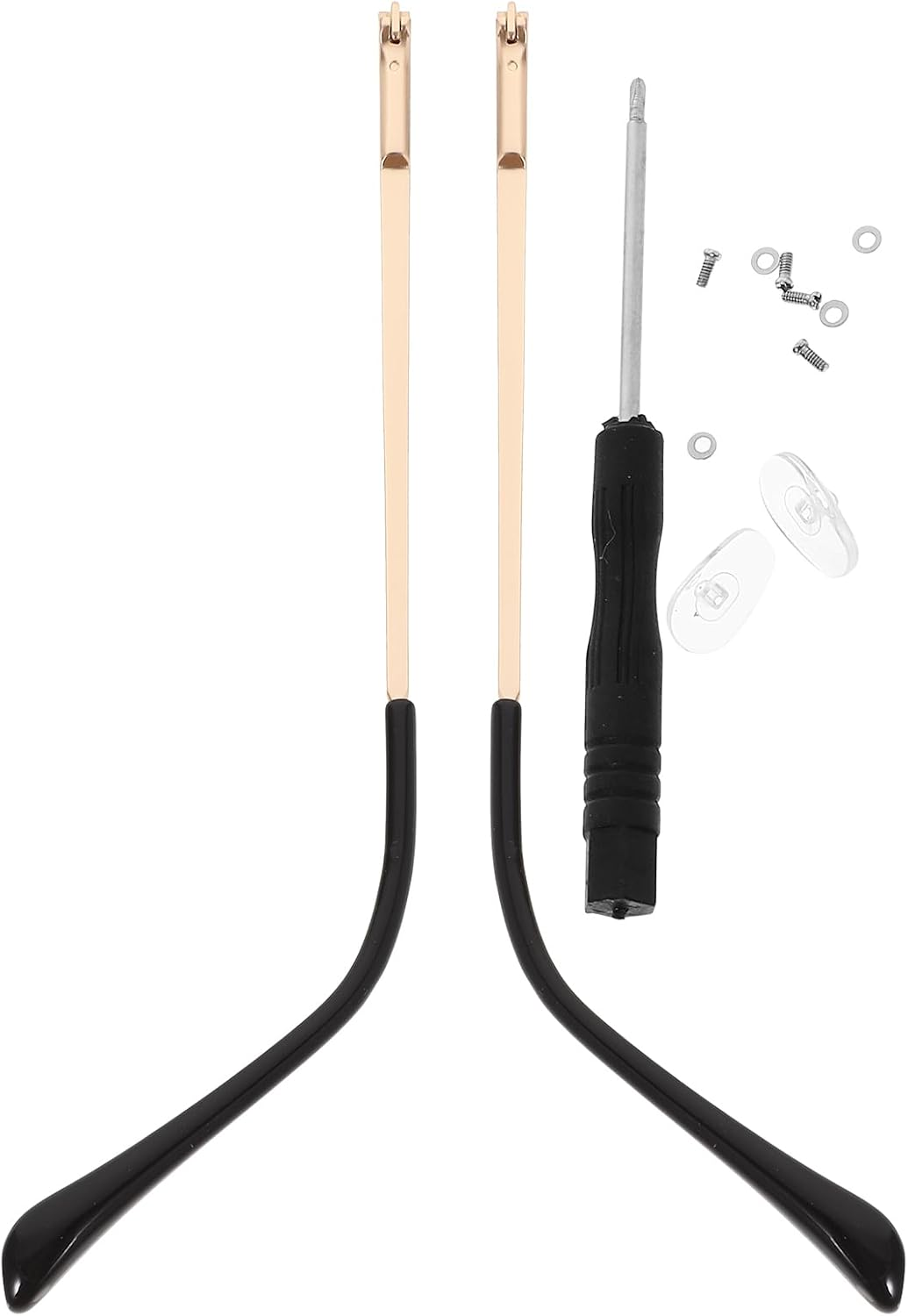 Eyeglass Arms Legs Replacement Metal Glasses Temple with Screws, Metal Single Tooth Diy Temples for Glasses