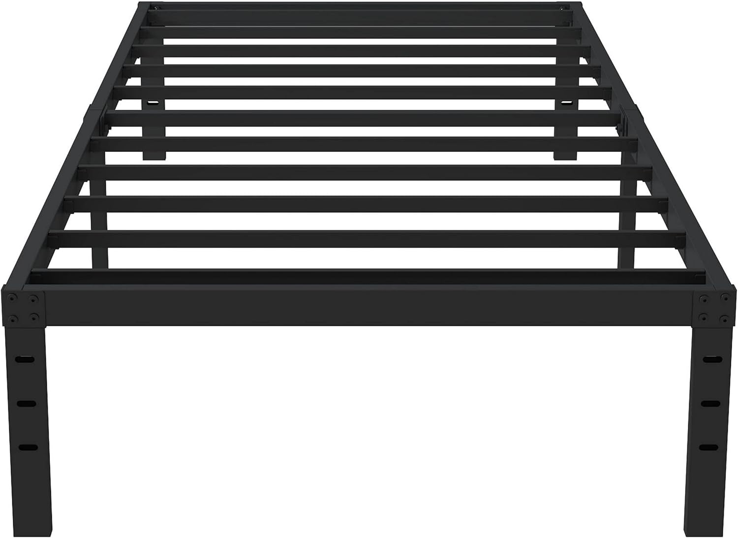 16 Inch Twin Bed Frames No Box Spring Need, Metal Platform Bed Frame Twin Size Heavy Duty Mattress Foundation with 14 Inch Storage, Eassy Assembly 2,500 Lbs Steel Slats Support, Black