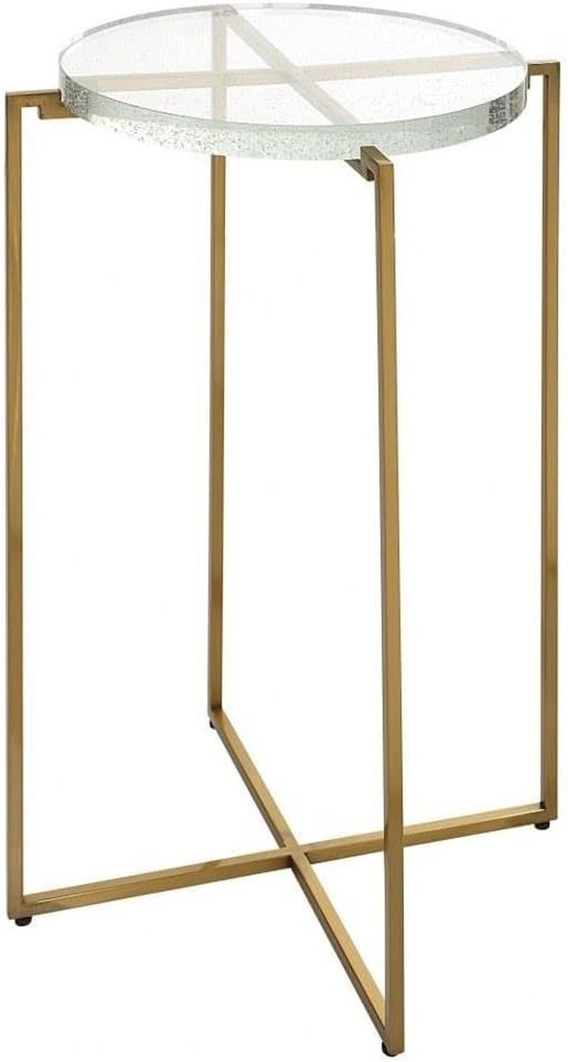 Star-Crossed Modern Gold & Clear Stainless Steel Accent Table