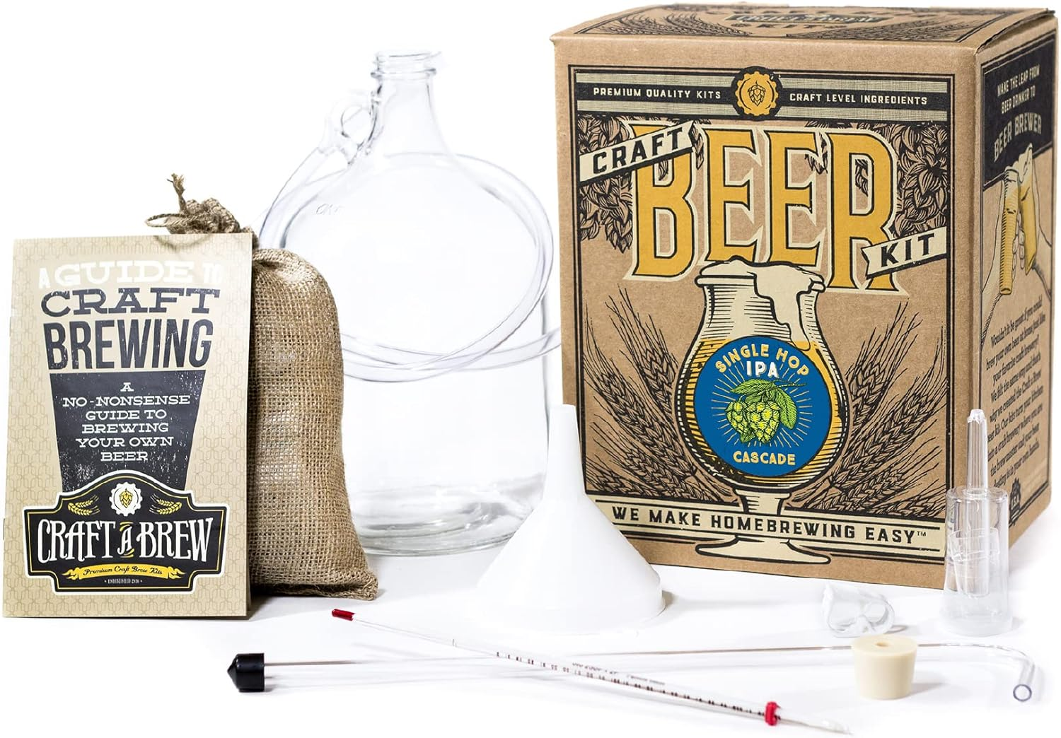 - Single Hop IPA (Cascade) - Beer Making Kit - Make Your Own Craft Beer - Complete Equipment and Supplies - Starter Home Brewing Kit - 1 Gallon