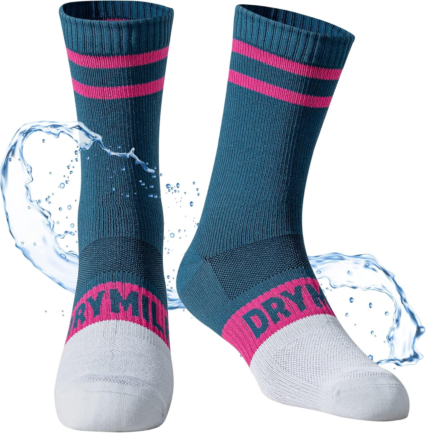 Slim Waterproof Socks, Soft Charcoal Yarn, Optimized Breathability and Odor Control, All-Season Outdoor Activities - Crew