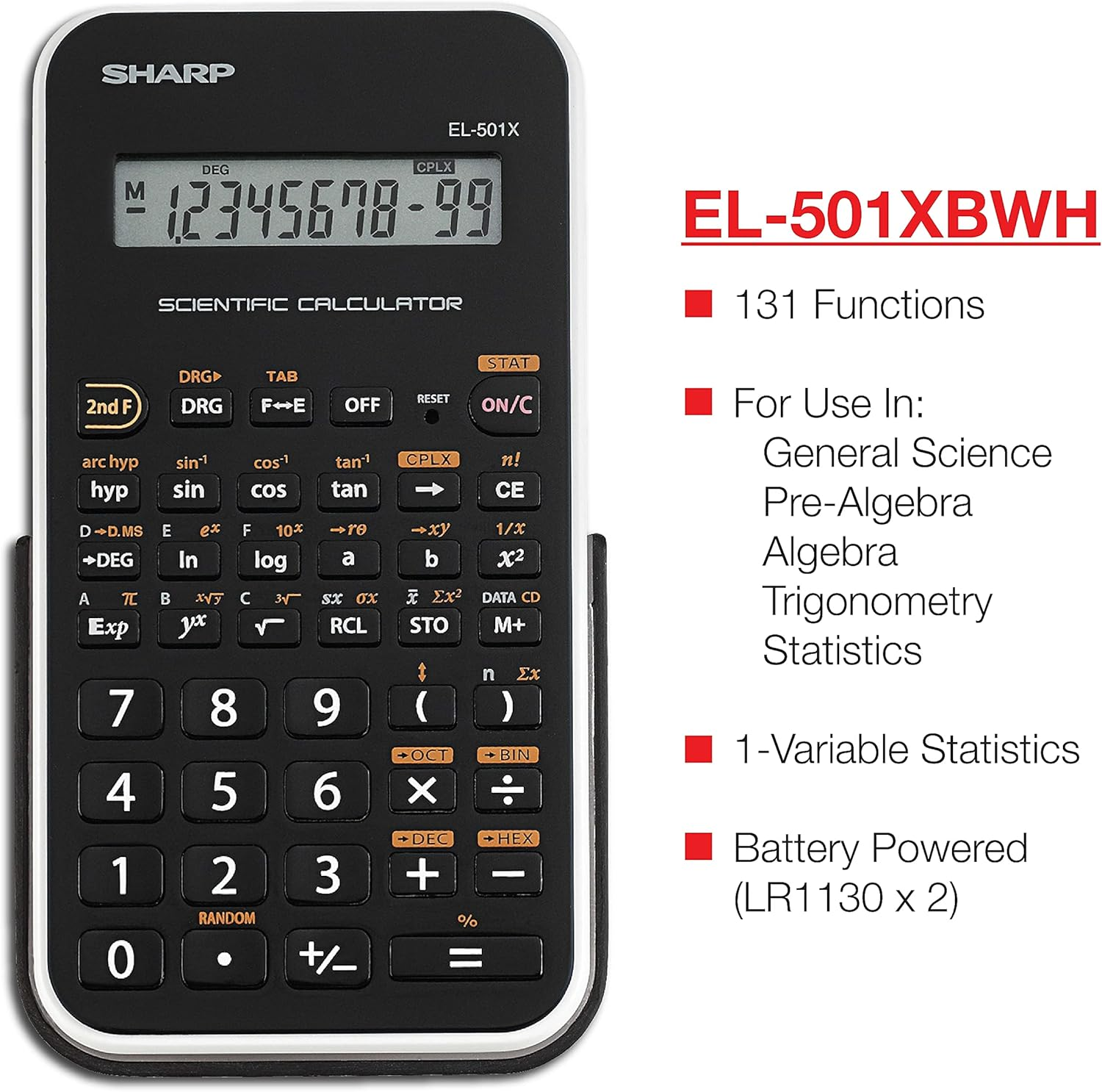 Sharp EL501XBWH Engineering/Scientific Calculator - Picture 3 of 13