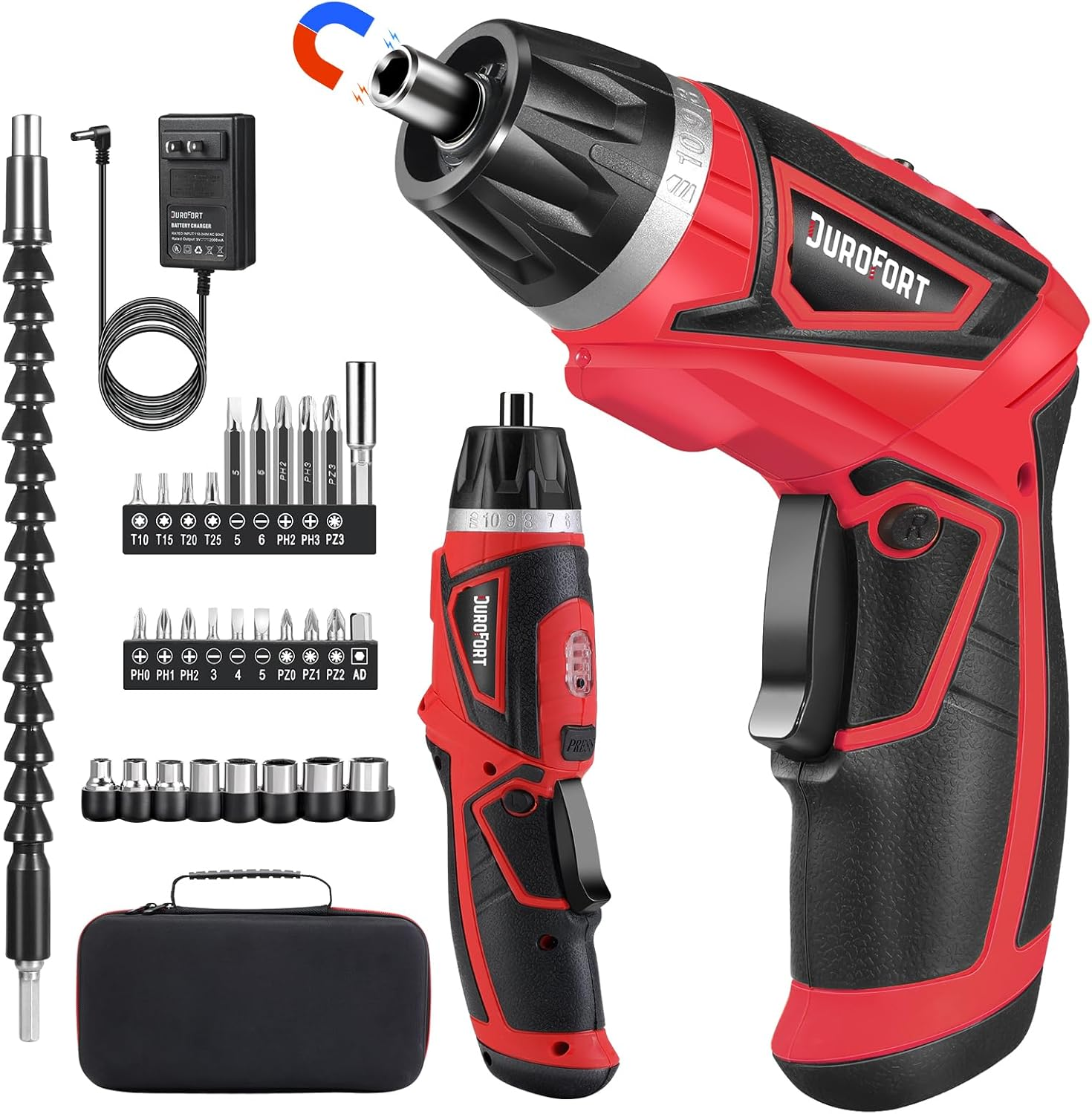 Cordless Electric Screwdriver Set, 8V Max 10Nm Rechargeable Power Electric Drill