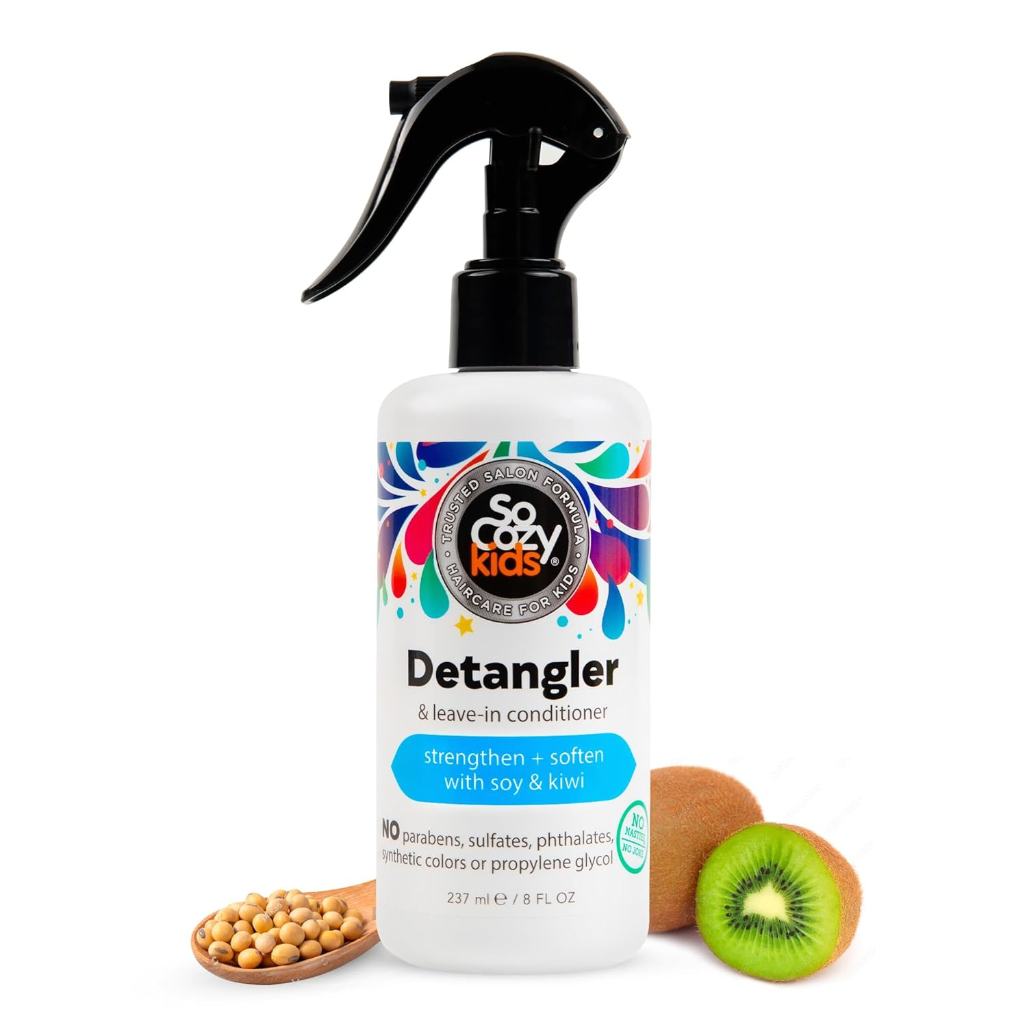 Socozy Detangler Leave-In Conditioner Spray for Kids Hair, Fruity-Tutti, 8 Fl Oz (Pack of 1)