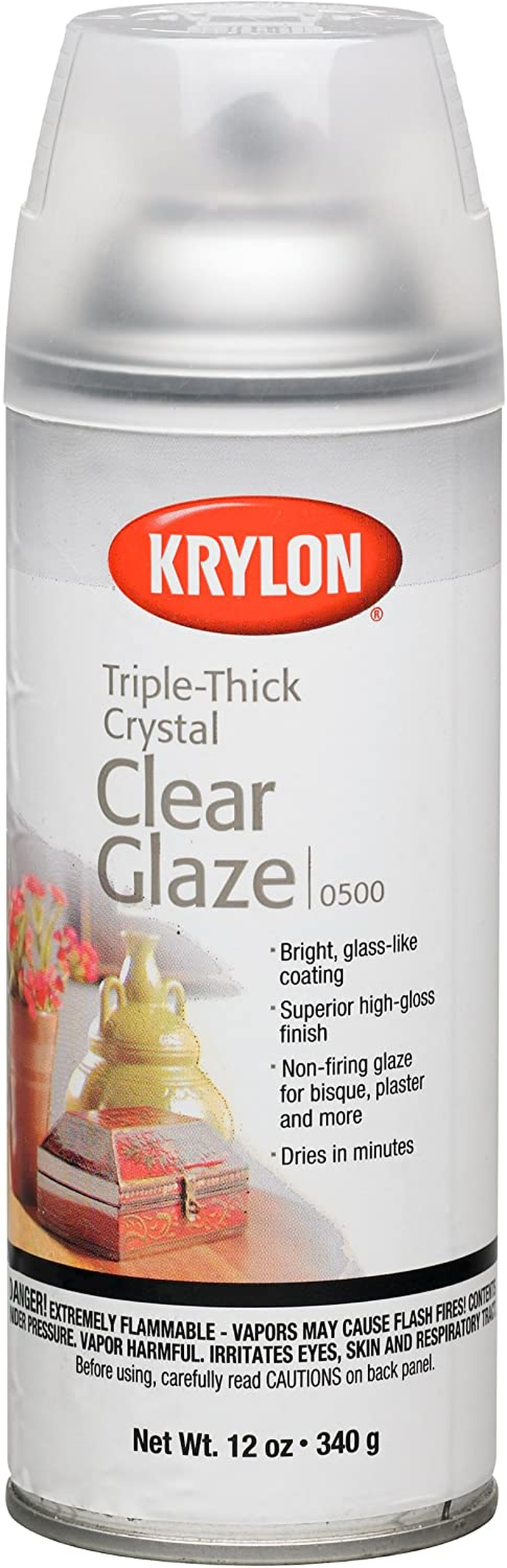 Krylon I00500A07 12-Ounce Triple Thick Clear Glaze Aerosol Spray,High-Gloss
