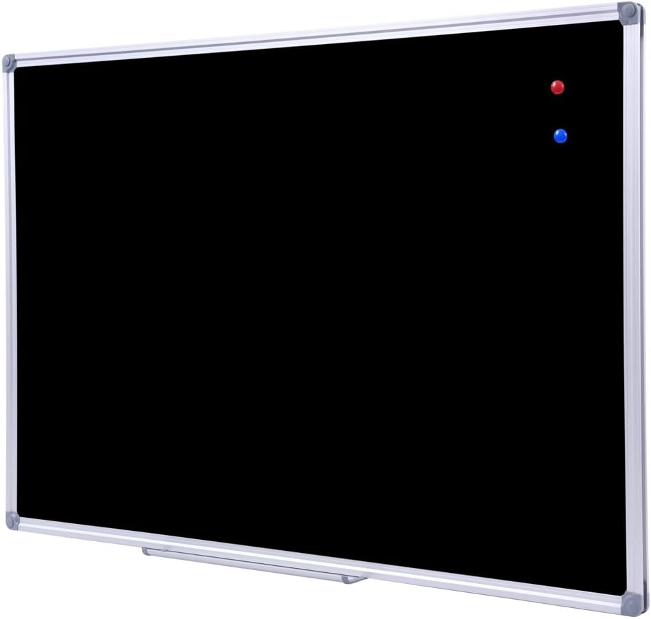 36 X 48 Inch School Large Black Chalkboard for Wall, Hanging Magnetic Black Board with Aluminum Frame and Marker Tray