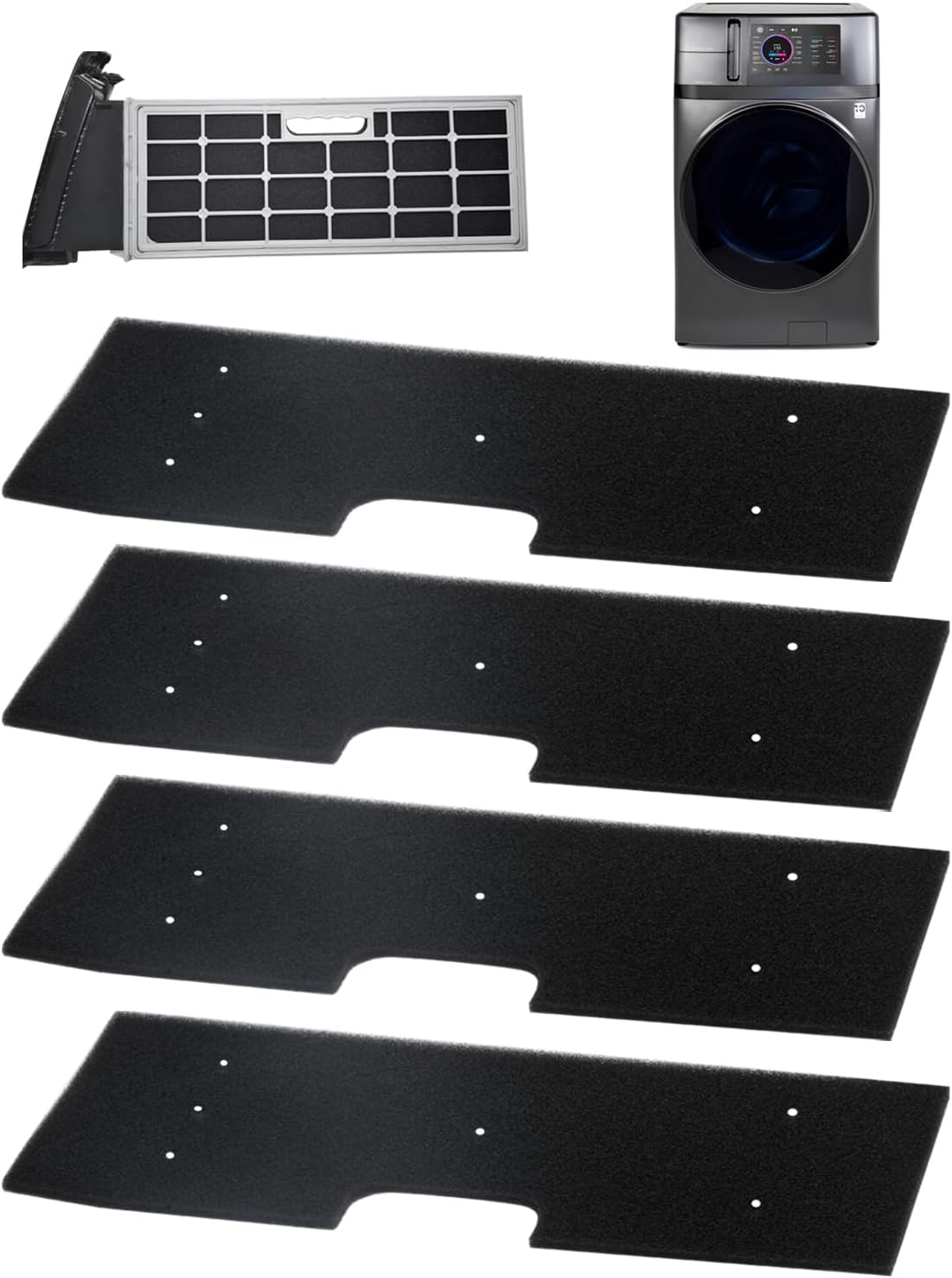 WH01X35719 Lint Filter 4-Pack - for GE Profile Washer Dryer Combo - Hand Washable and Reusable - for Models: PFQ97HSPVDS - Dryer Lint Filter Replacement