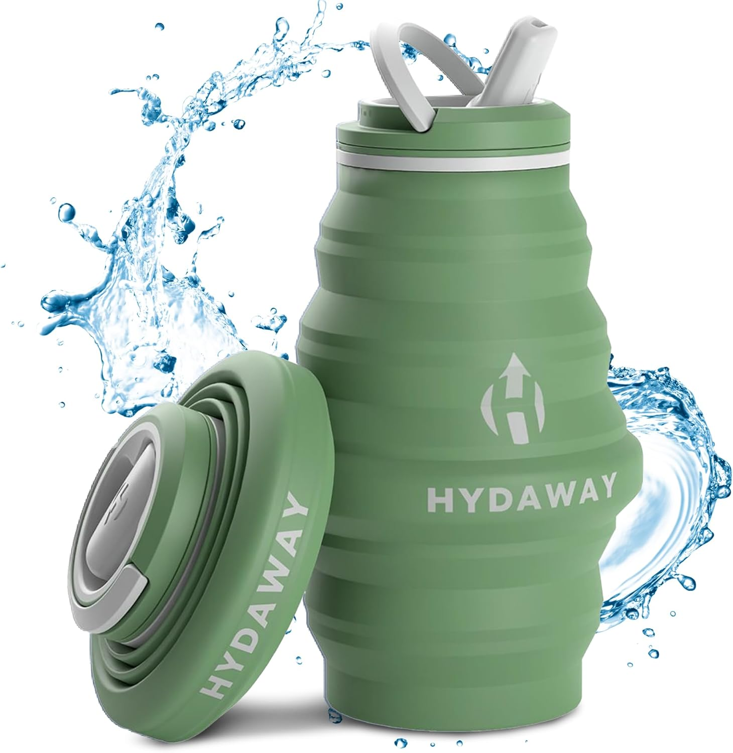HYDAWAY Collapsible Water Bottle - 17oz I Reusable Water Bottles with Flip To... - Picture 8 of 17
