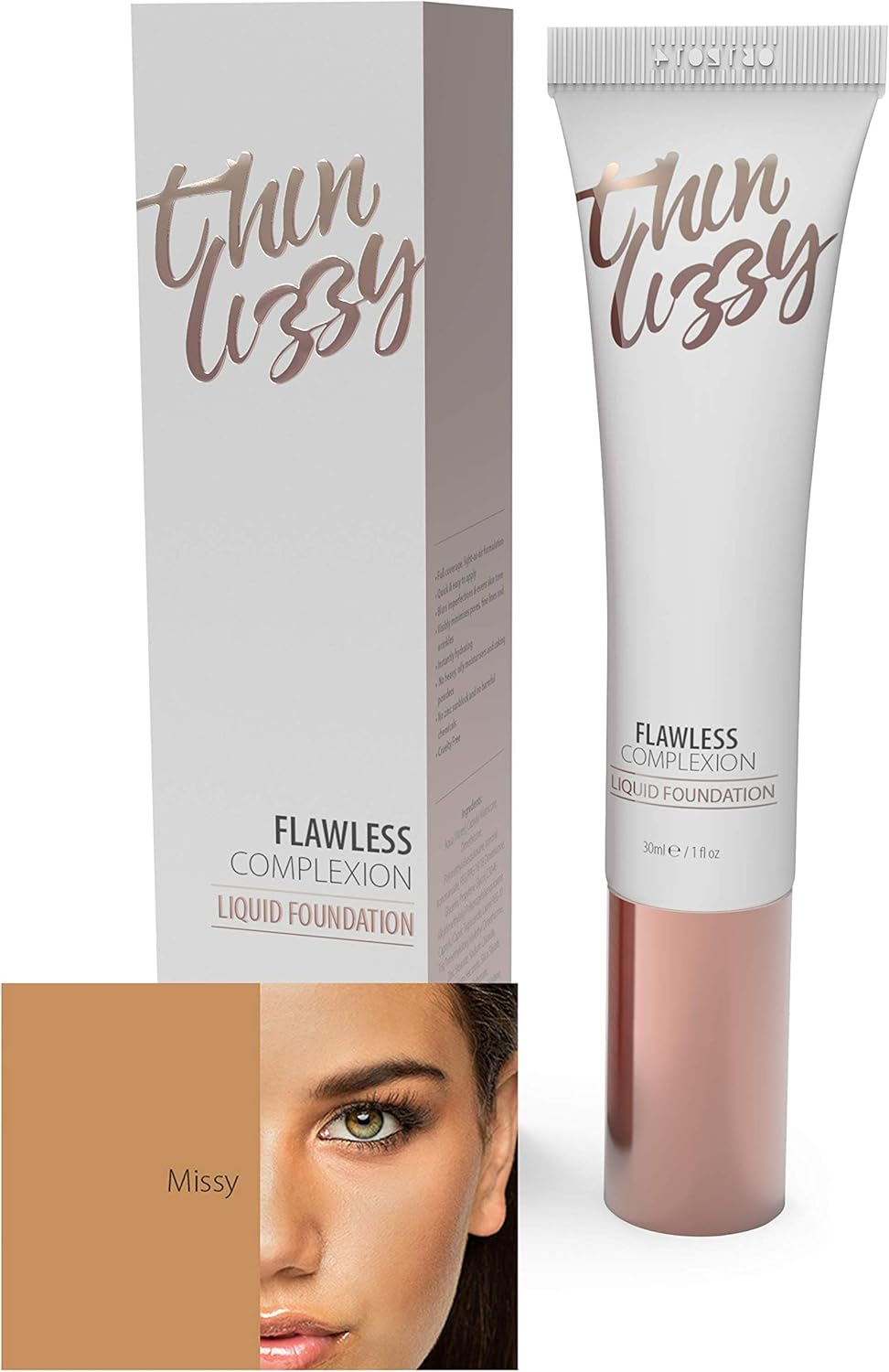 Thin Lizzy Flawless Complexion Natural Liquid Foundation, Full Coverage, Natu... - Picture 8 of 19