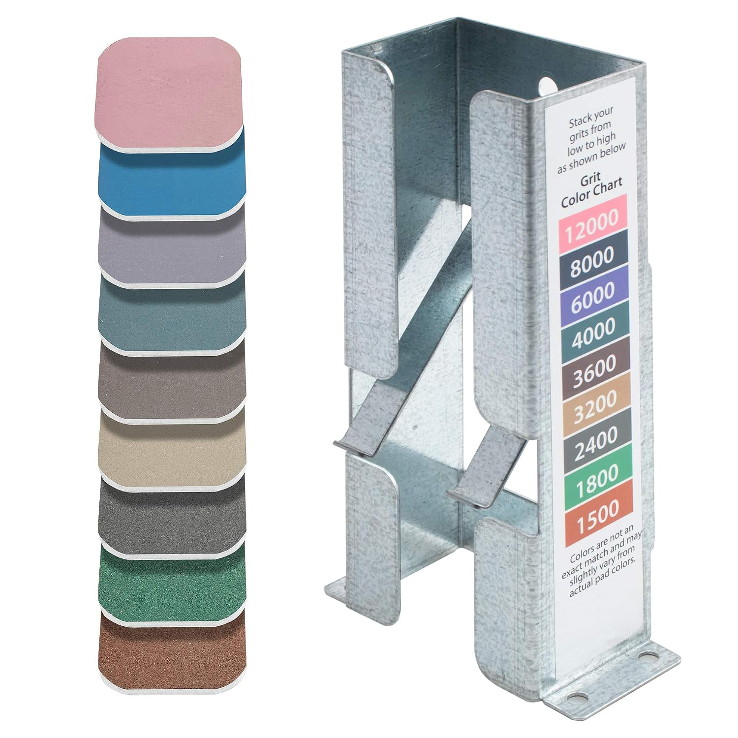2 Inch by 2Inch Micro-Mesh Soft Touch Sanding Pads W/ Galvanized Steel Dispenser