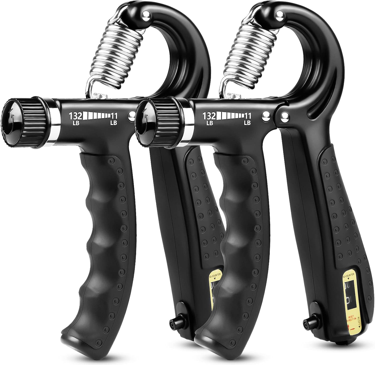 Hand Grip Strengthener, 2 Pack Grip Strength Trainer with Adjustable Resistance 11-132Lbs, Forearm Strengthener, Non-Slip Hand Gripper