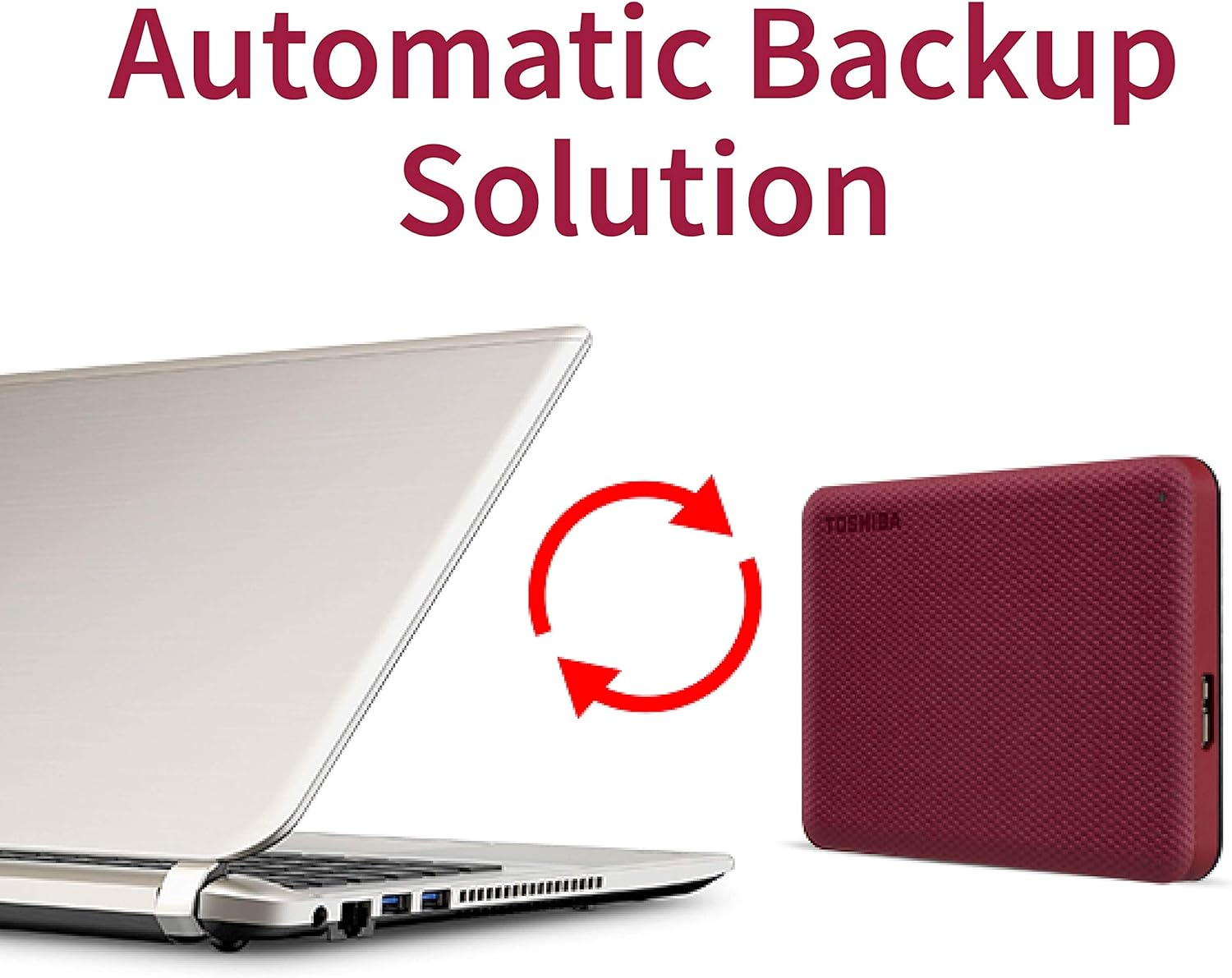 Toshiba Canvio Advance V10 1TB USB 3.0 Portable External Hard Drive, Red - Picture 4 of 17