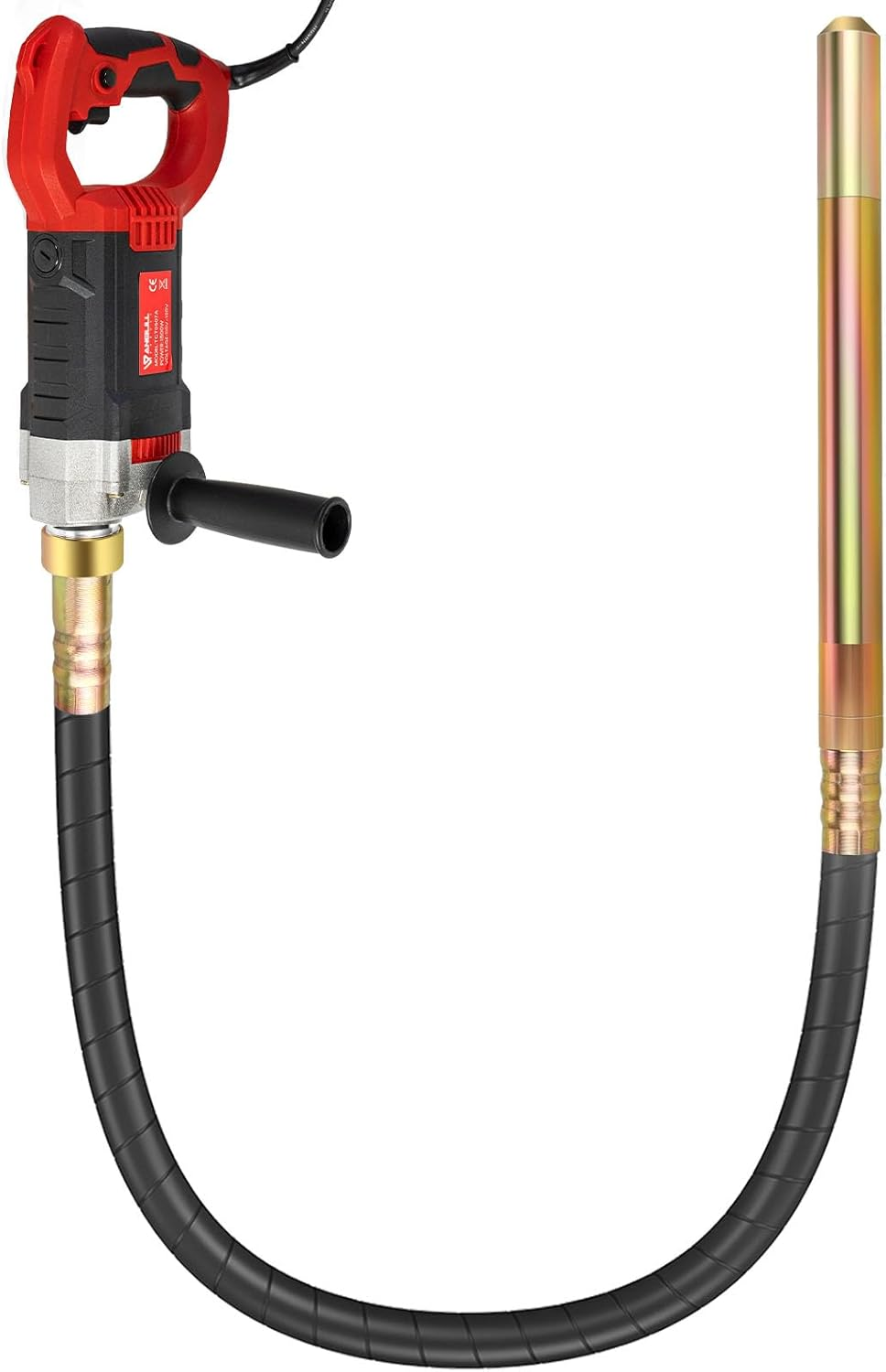 1800W Concrete Vibrator 110V, 2M Handheld Electric Vibrabrater 5500RPM, 35Mm Bottle Shaker, Portable Pencil Cement Vibrarator for Remove Air Bubble and Mix Concrete