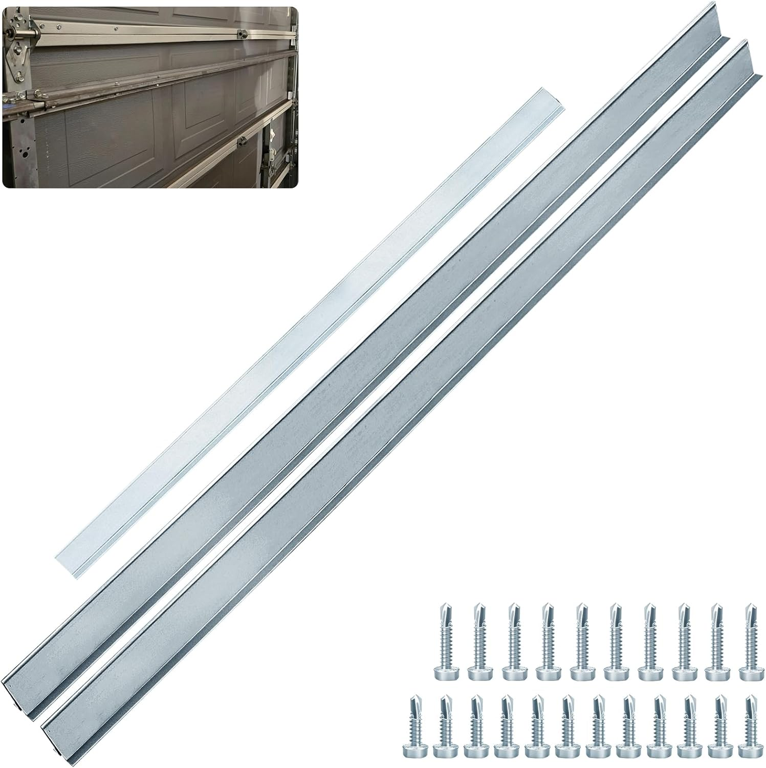 1 Set 18FT Garage Door Strut | 1.5Mm 20 Gauge Steel | Comes in 2 7.11FT & 1 5FT Strut | Garage Door Hurricane Reinforcement