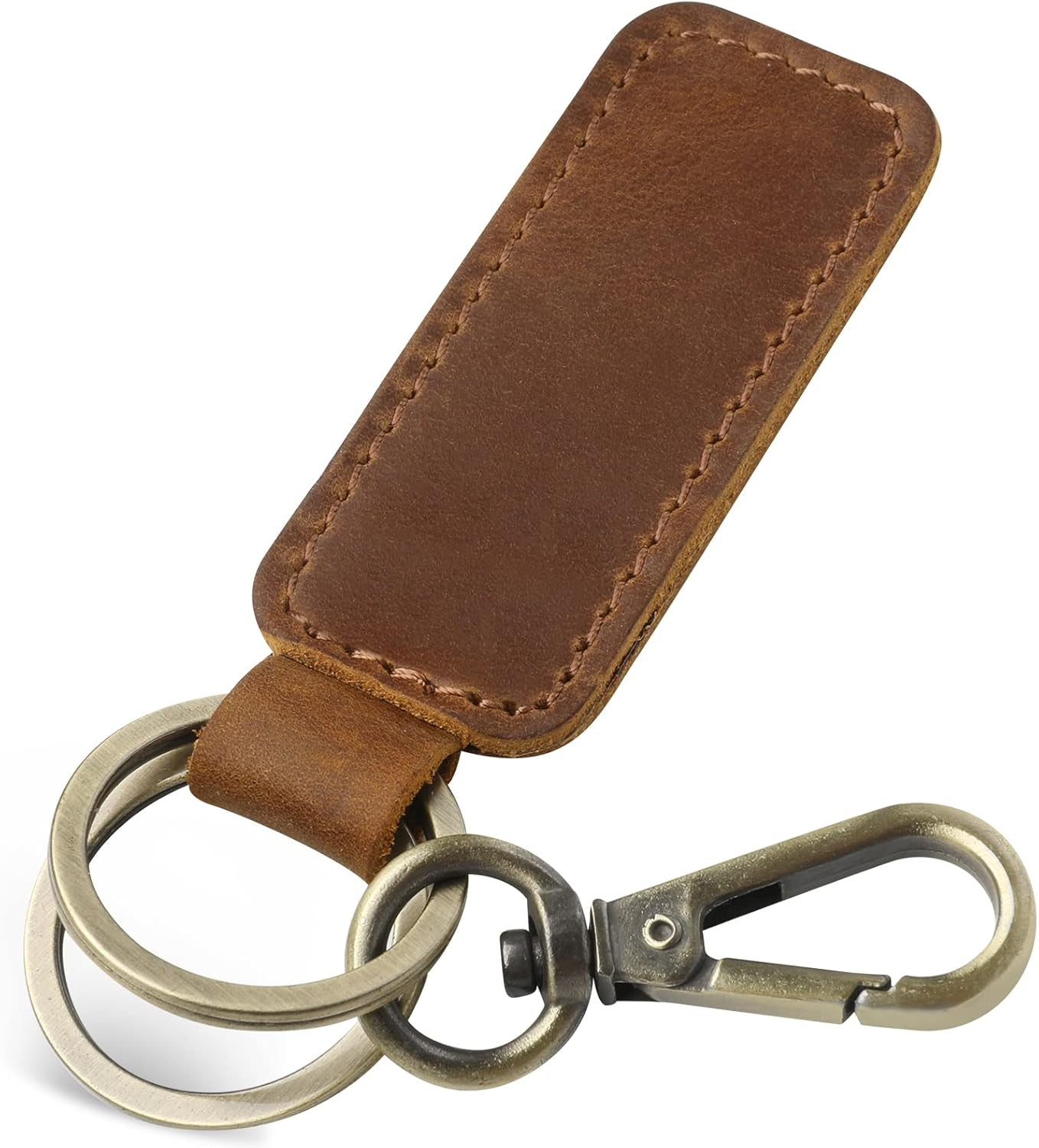 Genuine Leather Car Keychain, Universal Key Fob Keychain, Leather Key Chain Holder for Men and Women, JC306
