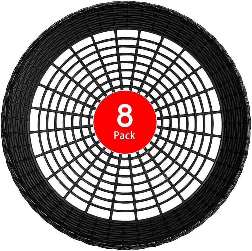 Paper Plate Holders, 8/12/24 Packs 9/10 Inch Paper Plate Holders Reusable Black Plastic Heavy Duty Supports for Picnic Party Dinner