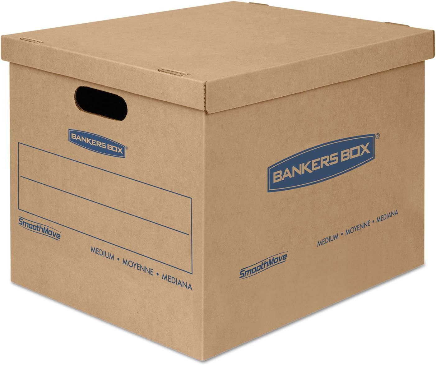 Small Classic Moving Box 20 Pack, Reinforced Handles, Tape-Free Assembly, Box with Lid, 15-In X 12-In X 10-In (7714210)