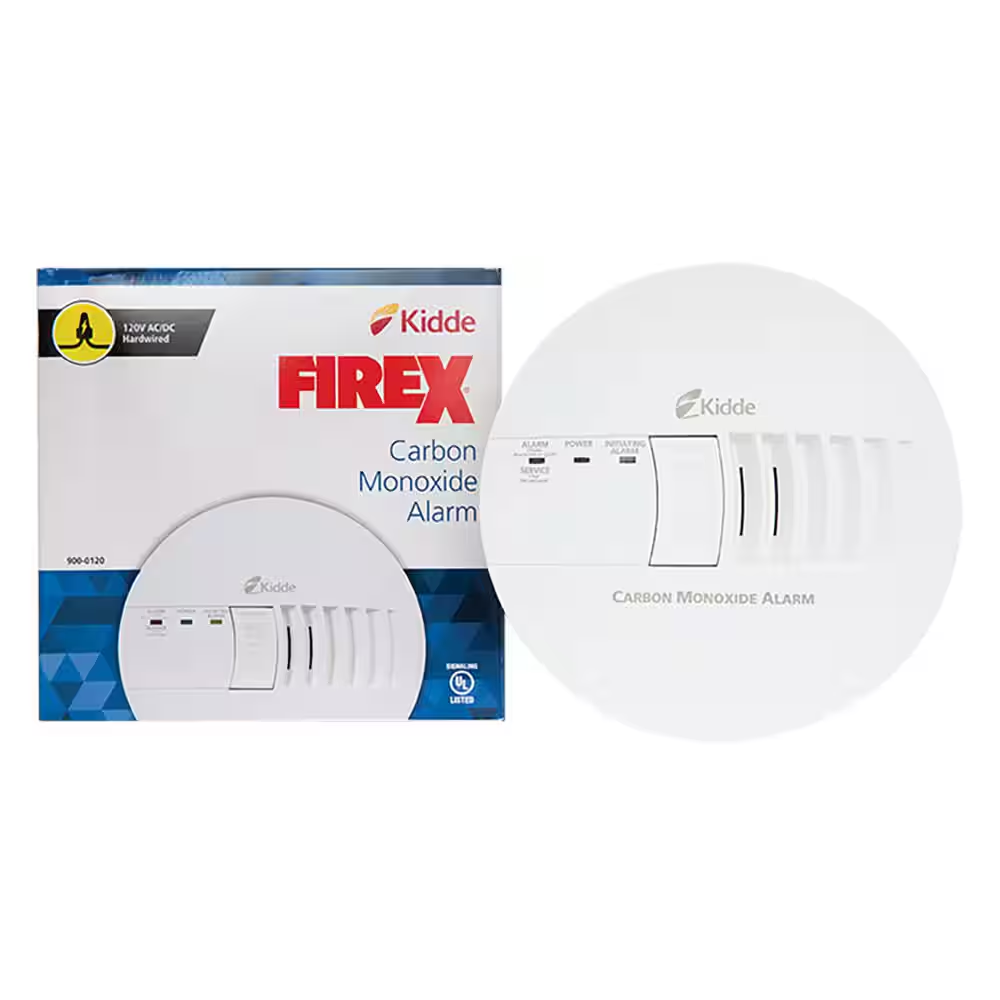 Firex Hardwired Carbon Monoxide Detector with LED Light, Interconnectable, 9V Backup Battery