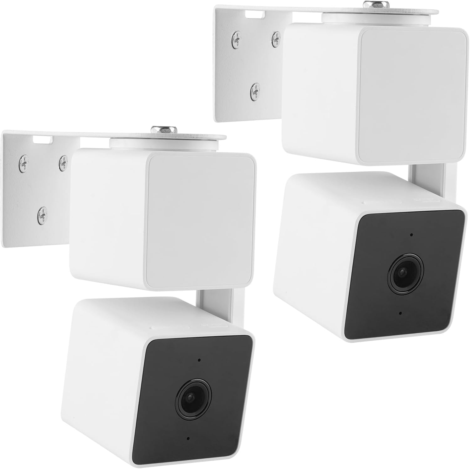 UYODM 2Pack Adhesive Metal Wall Mount Bracket Compatible with Wyze Cam Pan V3/ Wyze Cam V4/V2, VHB Stick On,No Drilling Mounting Bracket for Wyze Get the Best View,Two Ways Installation