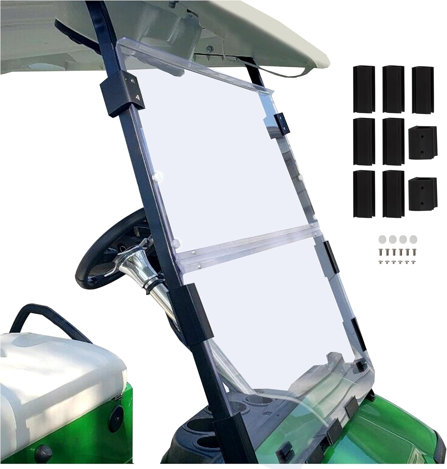 Clear Windshield Compatible with 2000.5 - up Golf Cart Club Car DS Fold Down