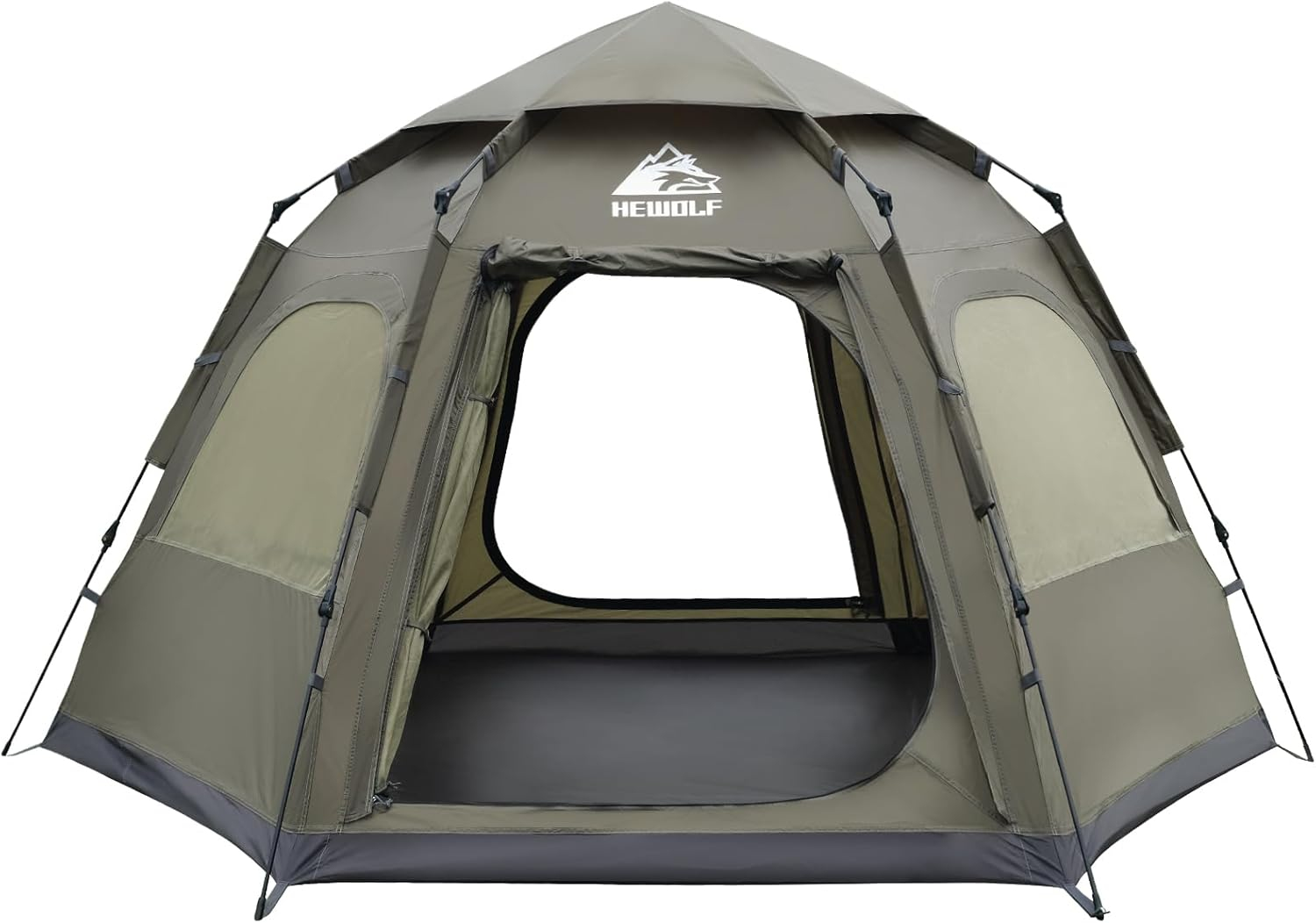 2/3/4 Person Camping Tent - Instant Pop up Waterproof 2 Doors Tent with Easy Setup | 3-Season Hexagonal Dome Design for Family, Hiking & Traveling