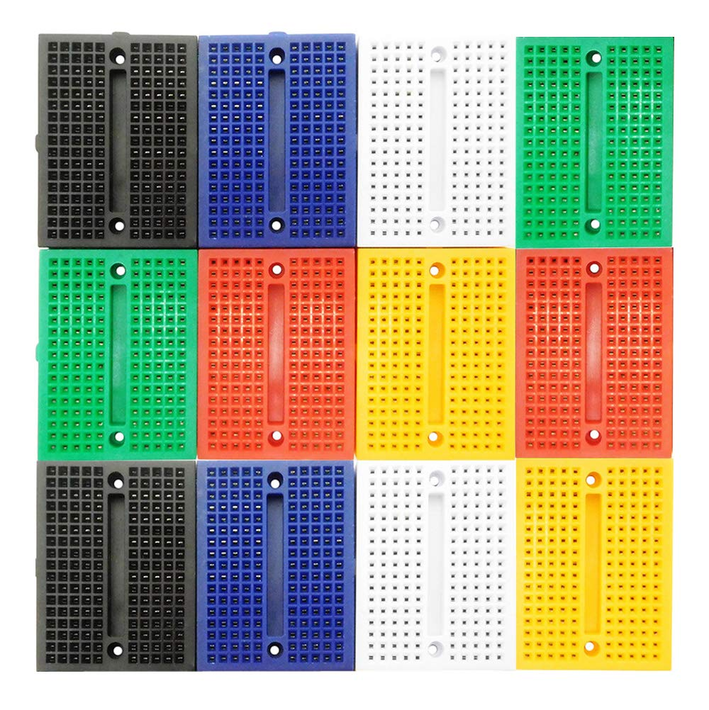 [12Packs] 170 Points Mini Small solderless breadboard Compatible for Proto Shield