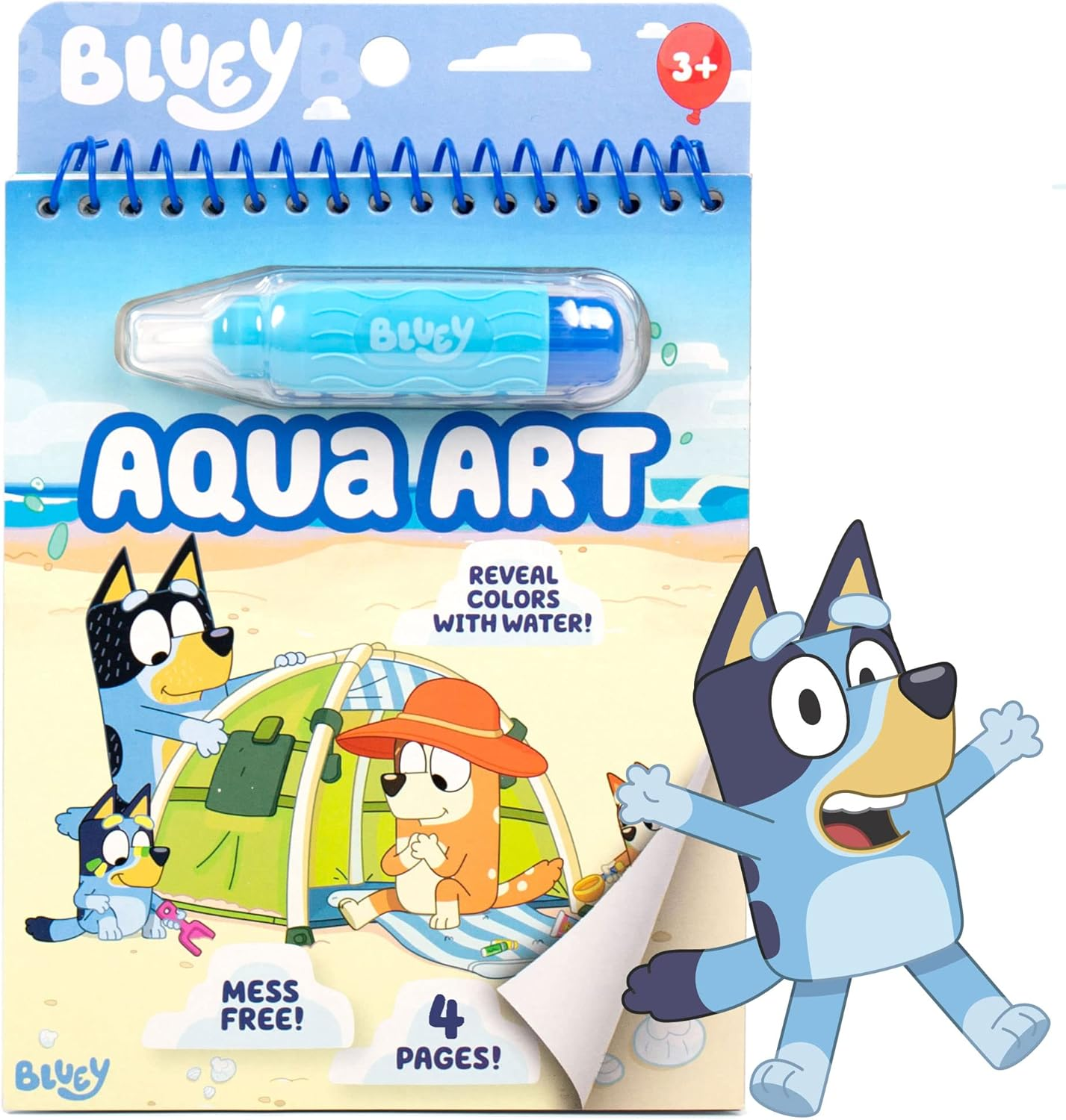 Bluey Aqua Art - Reusable Water Reveal Activity Pages with Water Pen