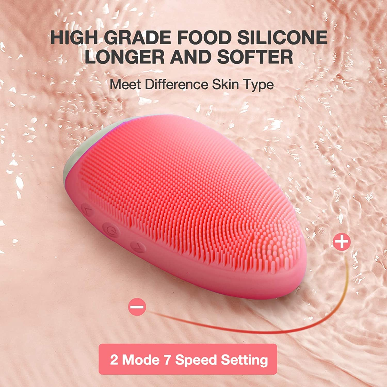 NEWDERMO Electric Facial Cleansing Brush,Silicone Facial Brush, Waterproof Sk... - Picture 6 of 10