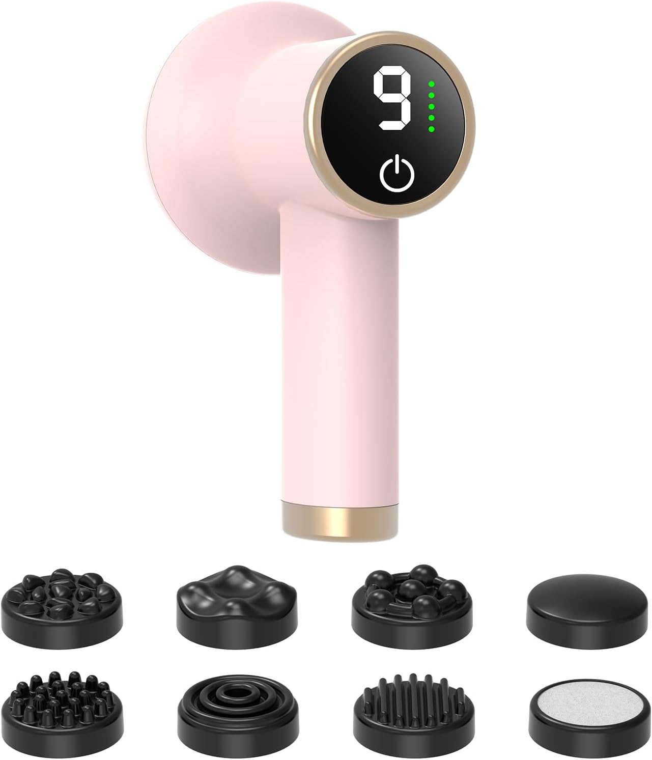 Body Massager for Cellulite, Electric Handheld Massage Tool, Body Relaxing Machine, 8 Massage Heads for Deep Relaxation at Home and Office, 9 Modes for Body SPA, 1800Mah Battery, Gift, Pink