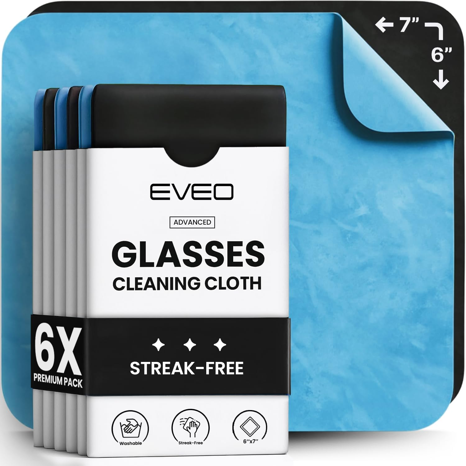 Glasses Cleaning Cloth - (6 Pack) Lens Cleaning Cloth Glasses Cleaner - Microfib