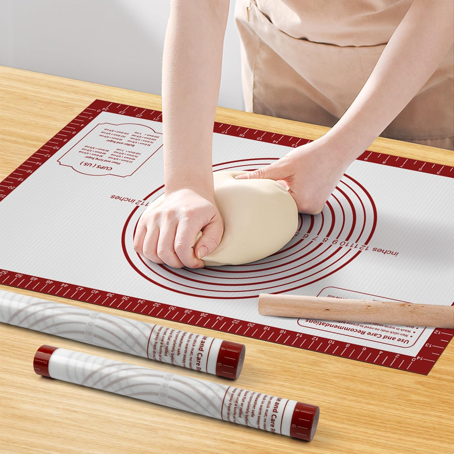 Silicone Baking Mat, Non Stick Pastry Mat Sheet for Dough Rolling