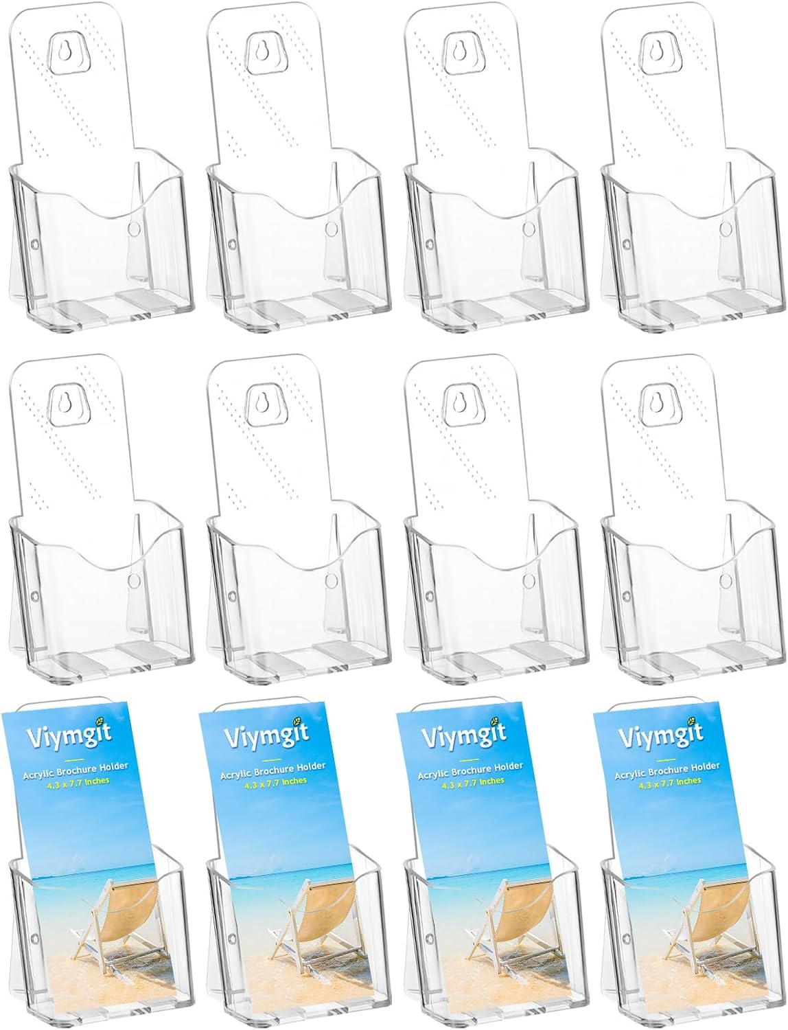 8.5" X 11" Clear Acrylic Brochure Holder Set With Wall Mount Adapter (5 Pack) - Perfect For Office And Retail Display - Displays Outlet - View #10