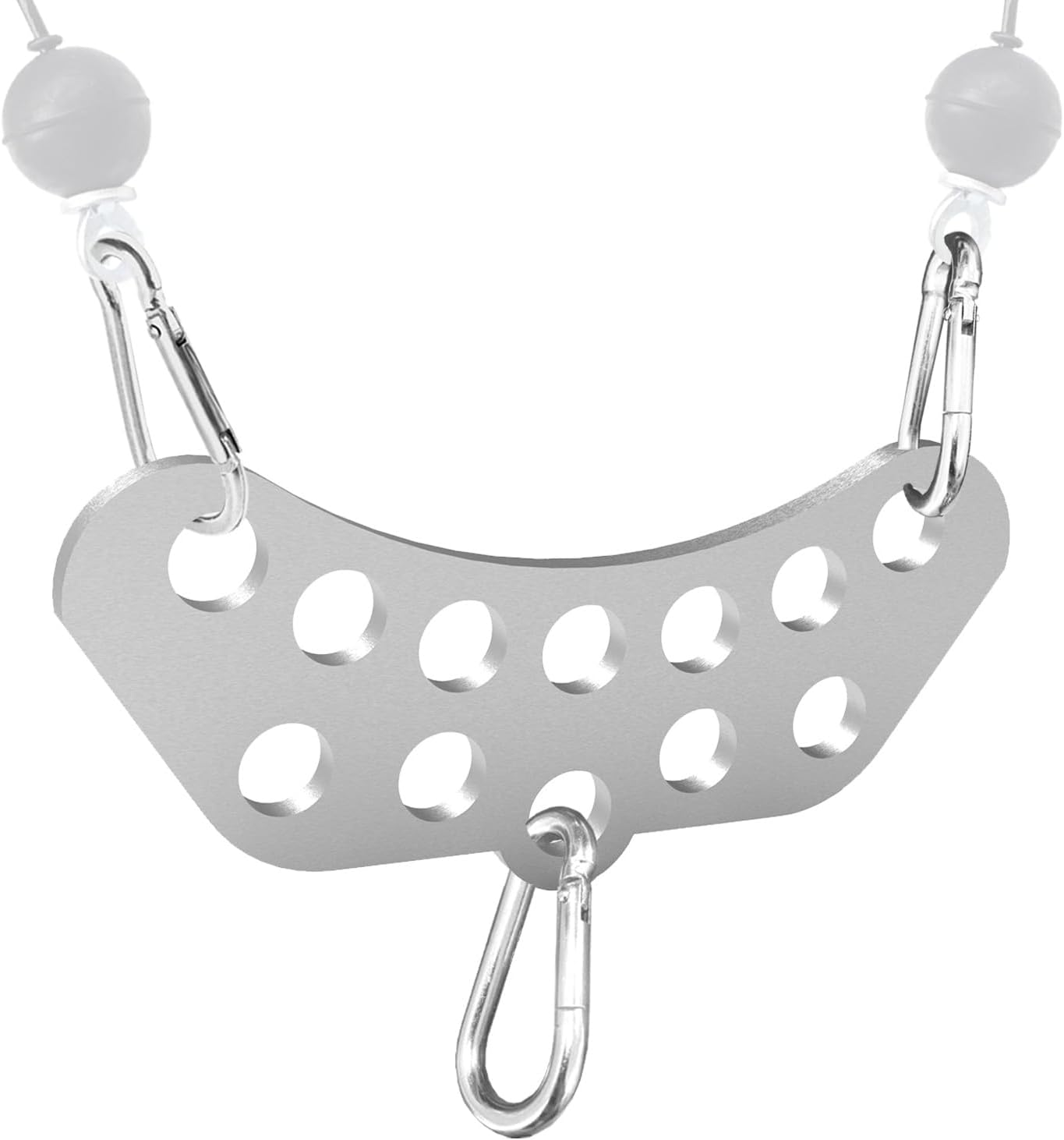 Heavy Duty Stainless Steel Double to Single Anchor Plate - 6Mm Thick Cable Machine Attachment with 3 Carabiners for Gym Pulley LAT Pulldown, Forearm & Grip Training