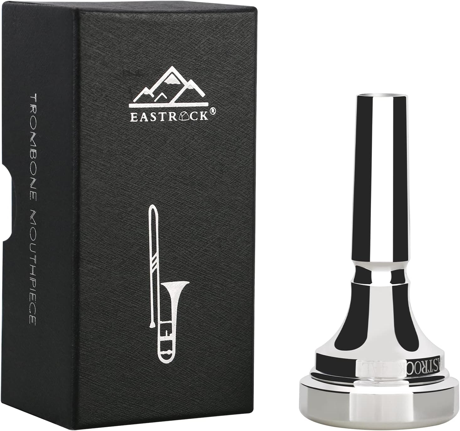 Trombone Mouthpiece,Silver Plated Trombone Mouthpiece Large Shank 4AL, Trombone Instrument Accessories Vacuum Packed