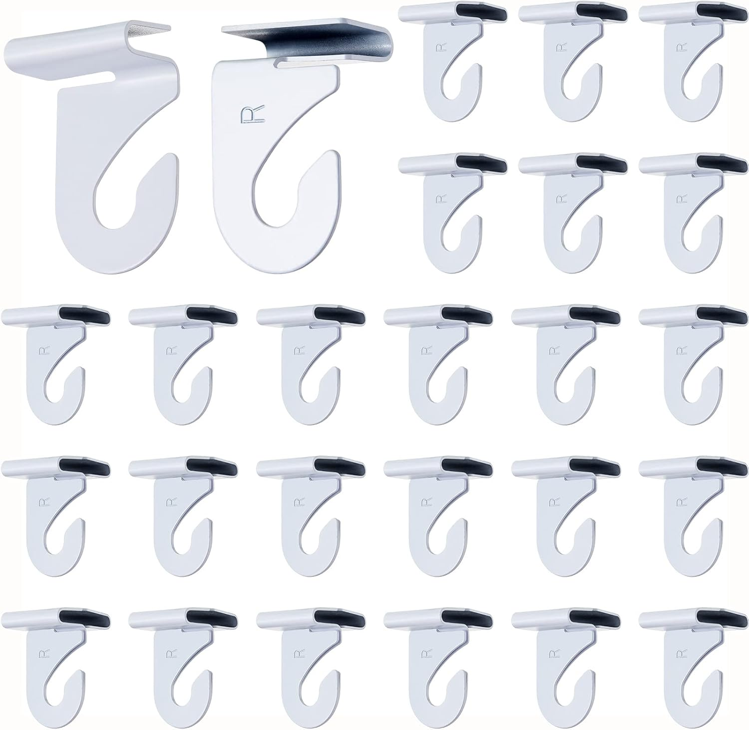60 Pairs Drop Ceiling Hooks for Hanging Ceiling Tile Hooks Aluminum Suspended T-Bar Metal White Heavy Duty Right and Left Grid Clips Hanger for Classroom Office School Decoration