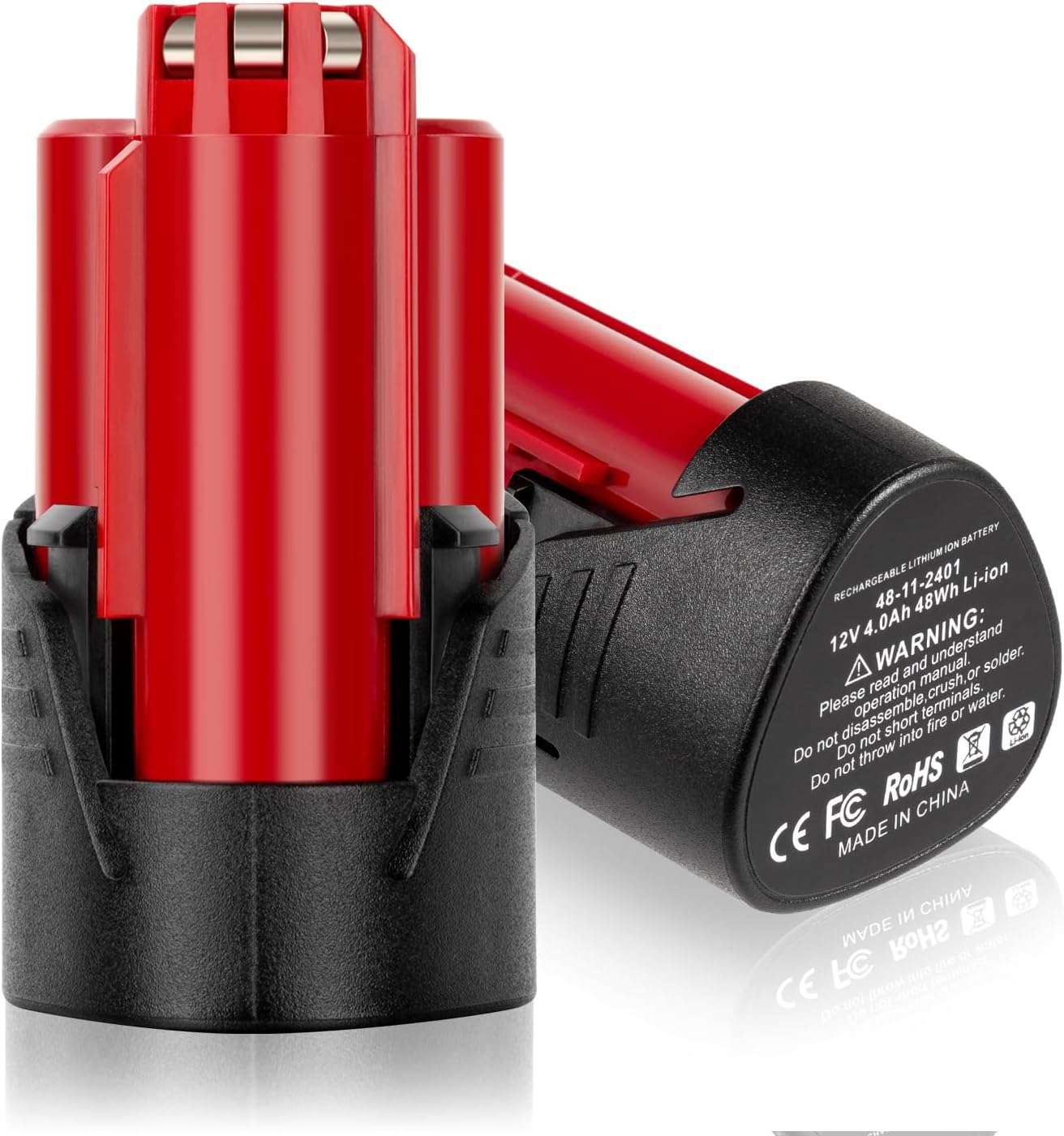 Upgraded 4.0Ah 2Packs Replacement for Milwaukee M12 12V Lithium Ion Battery, ...