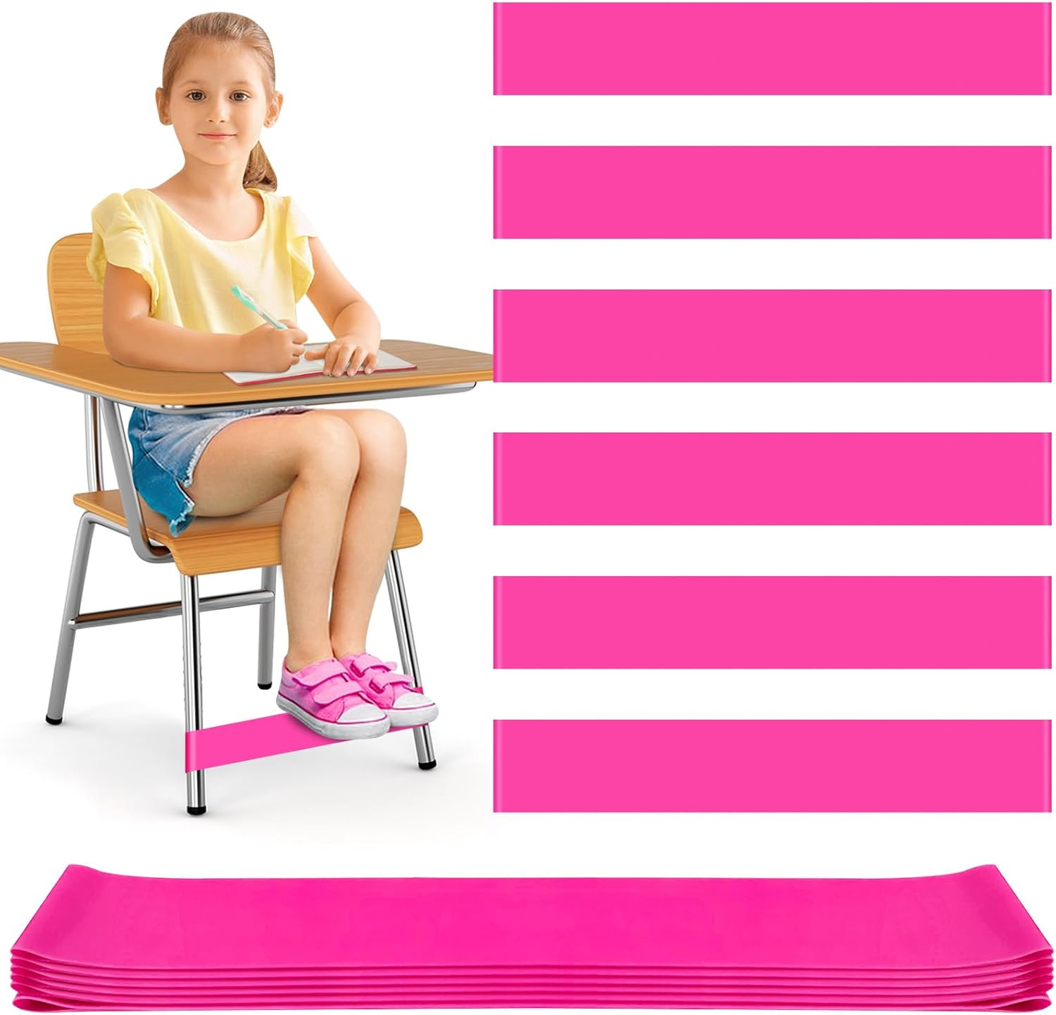 6 Pack Chair Bands for Kids with Fidgety Feet, ADHD Tools for Kids, ROOKEA Se... - Picture 27 of 28
