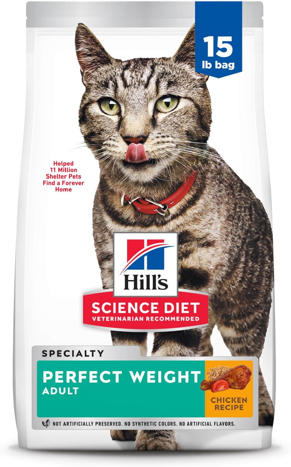 Hill'S Science Diet Perfect Weight, Adult 1-6, Weight Management Support, Dry Cat Food, Chicken Recipe, 15 Lb Bag