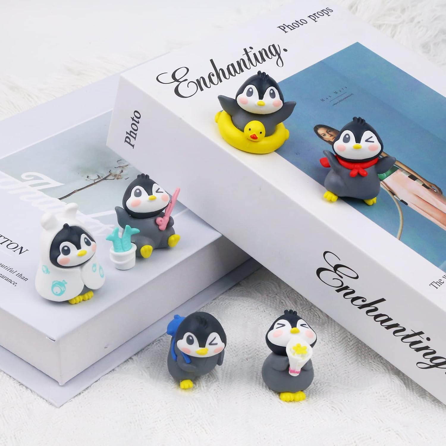 6Pack Mini Cute Penguin Figures Cake Toppers,Lovely Penguin Characters Toys M... - Picture 7 of 15