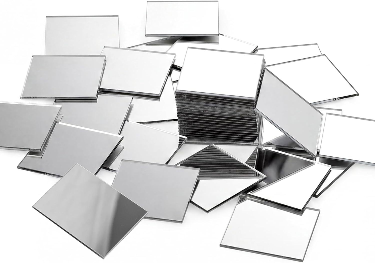 Small Mirrors for Crafts, 100 Pcs 1 Inch Mini Square Mirror | Adhesive Tiny Acrylic Mirror Stickers for DIY Crafts Projects Supplies , Home Bathroom Wall Table Decoration