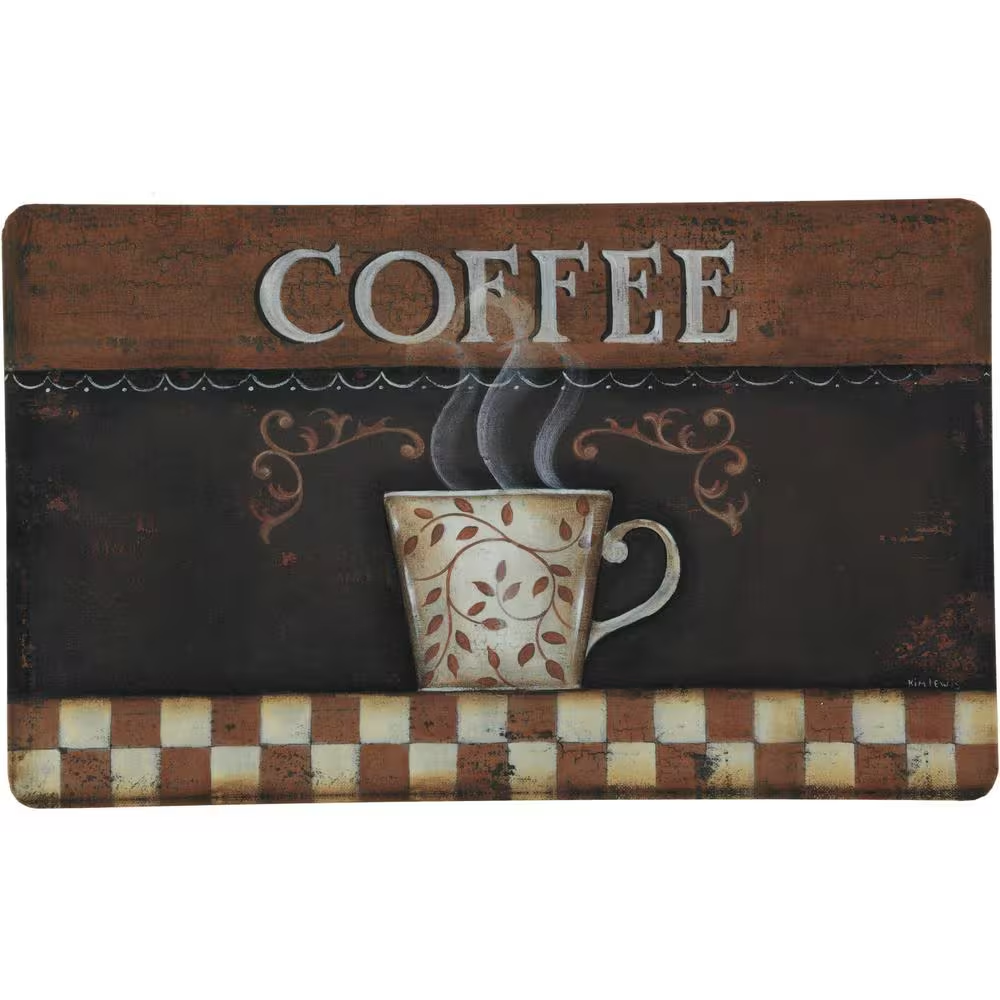 18 In. X 30 In. Vintage Coffee Kitchen Cushion Floor Mat