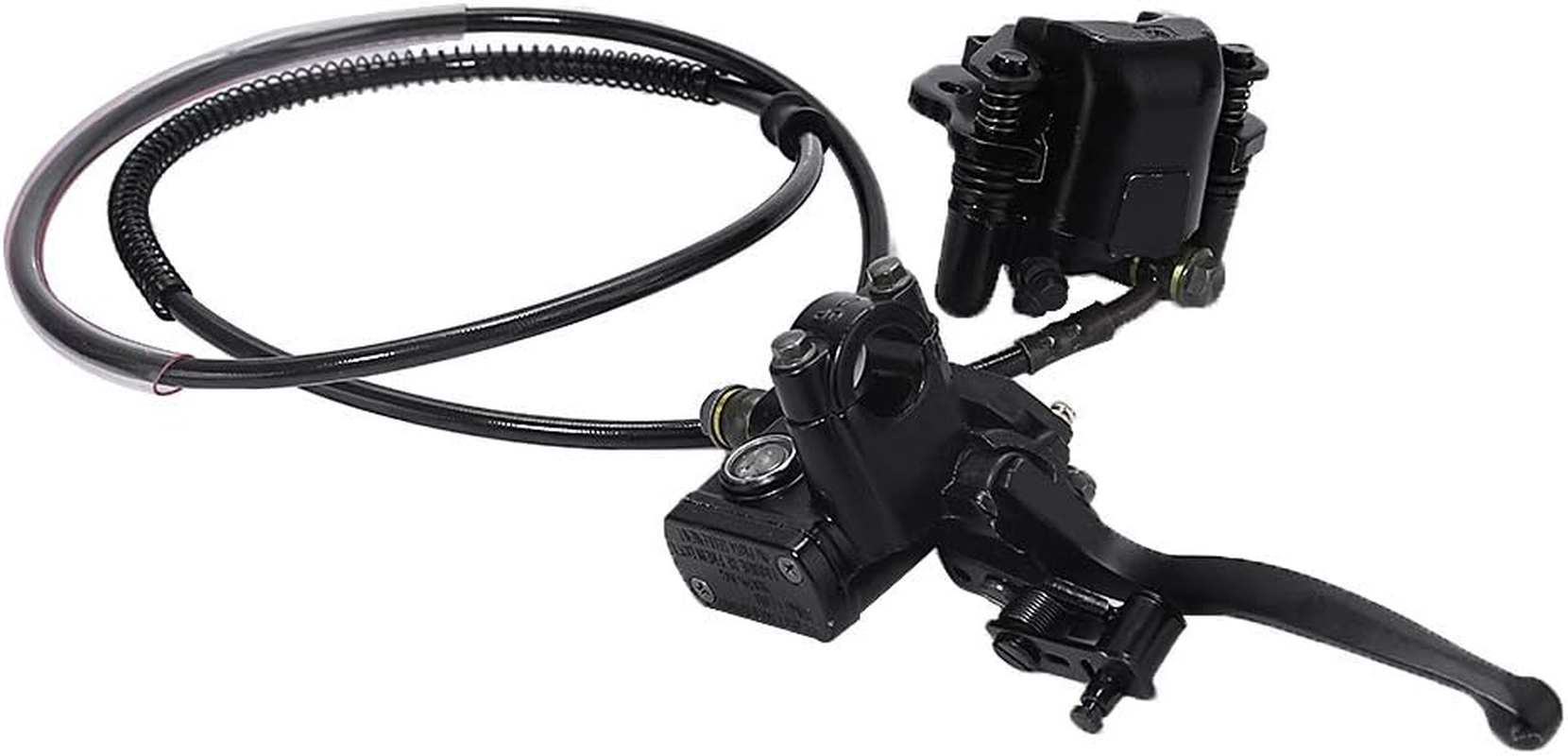 Hoypeyfiy Rear Hand Hydraulic Disc Brake Master Cylinder Caliper Assembly with Brake Pads for Chinese ATV Quad Replacement for Taotao Buyang Coolsport Kazuma Go-Kart Sunl 50Cc 70Cc 90Cc 110Cc 125Cc