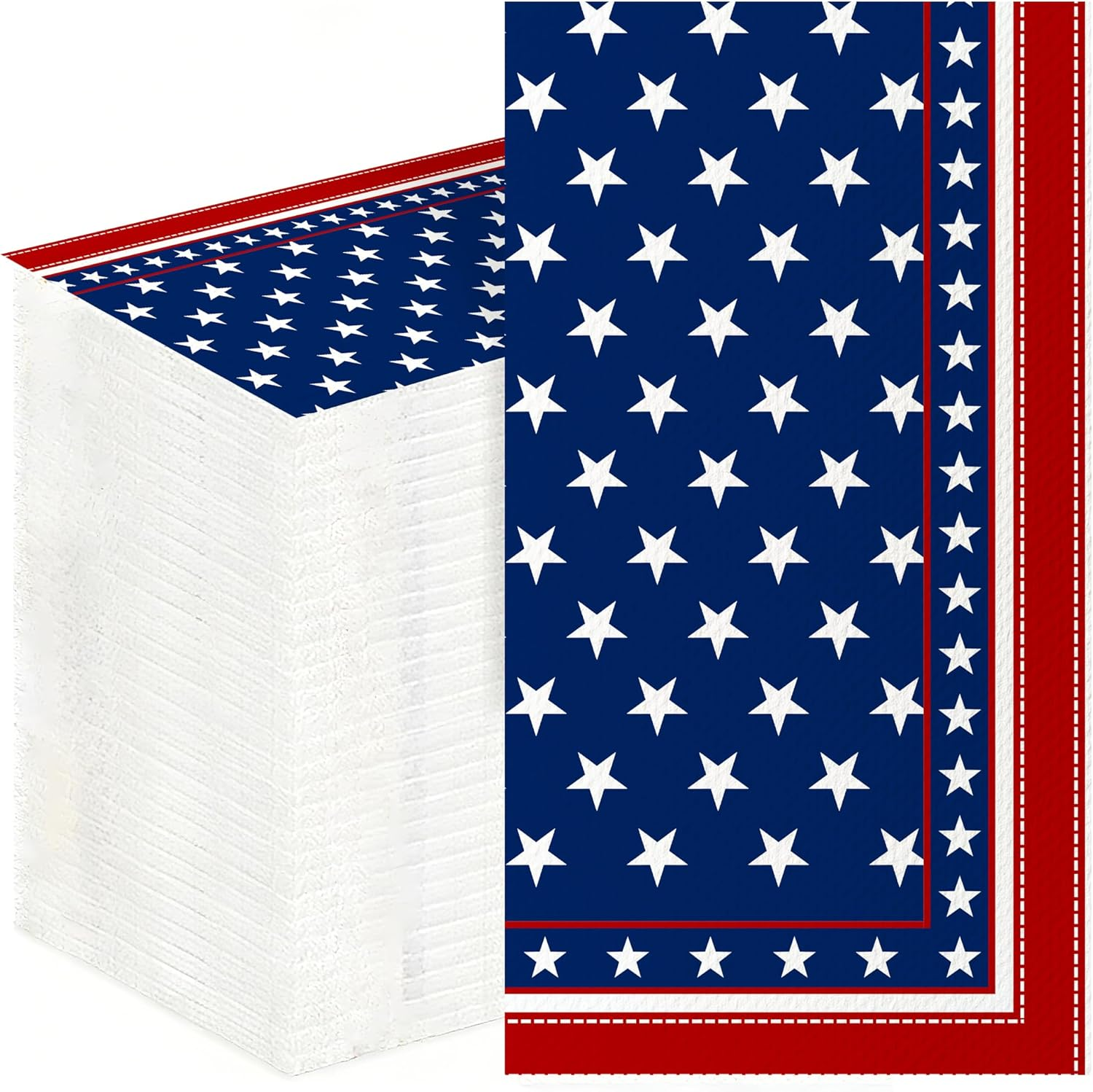 250Th Anniversary 4Th of July Disposable Paper Napkins, 200 Pcs US Flag Patriotic Red White Blue 2-Ply Luncheon Napkins for America 250Th Independence Day Memorial Day Patriotic Party Supplies