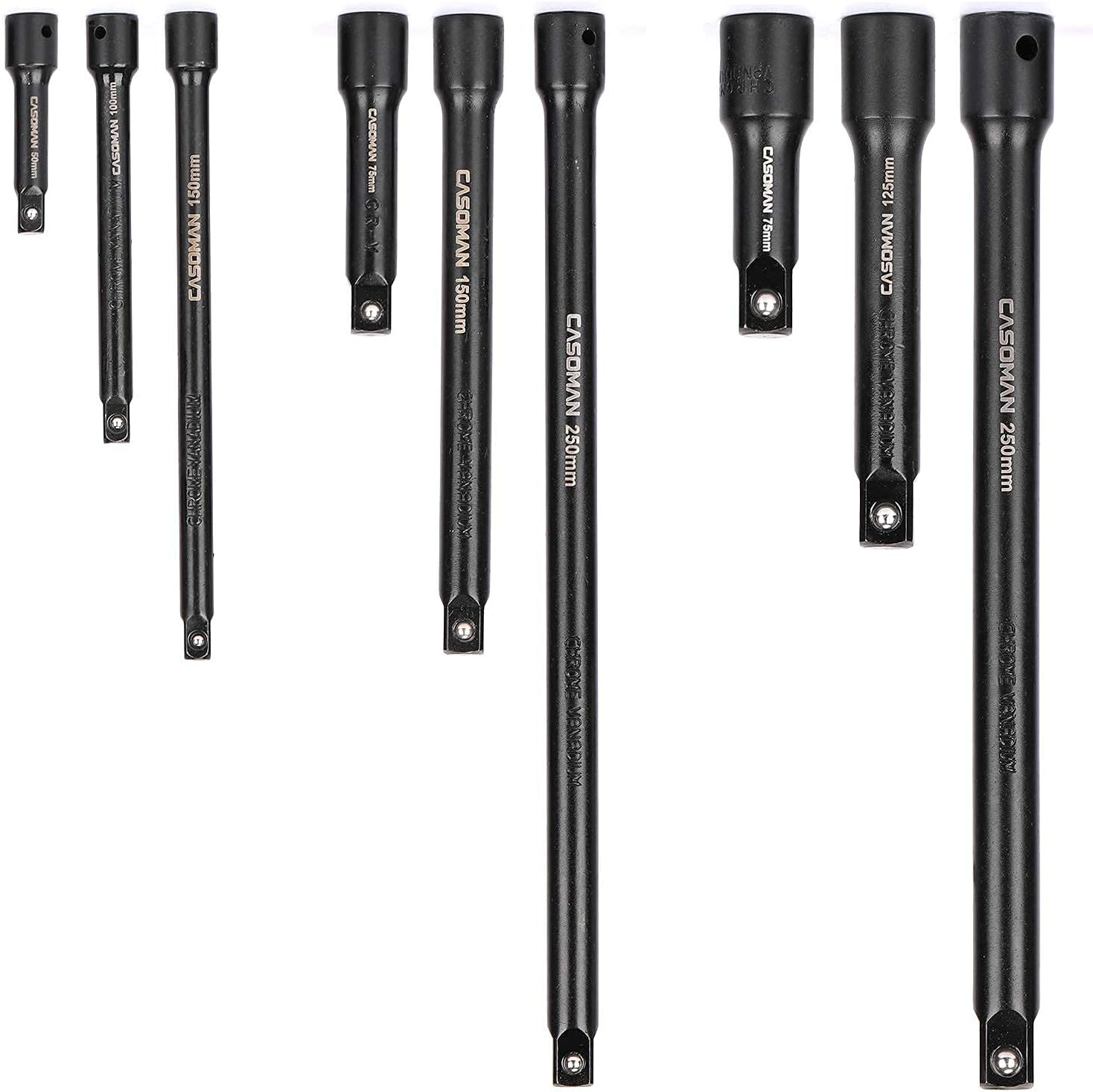 9 Pieces Extension Bar Set, 1/4