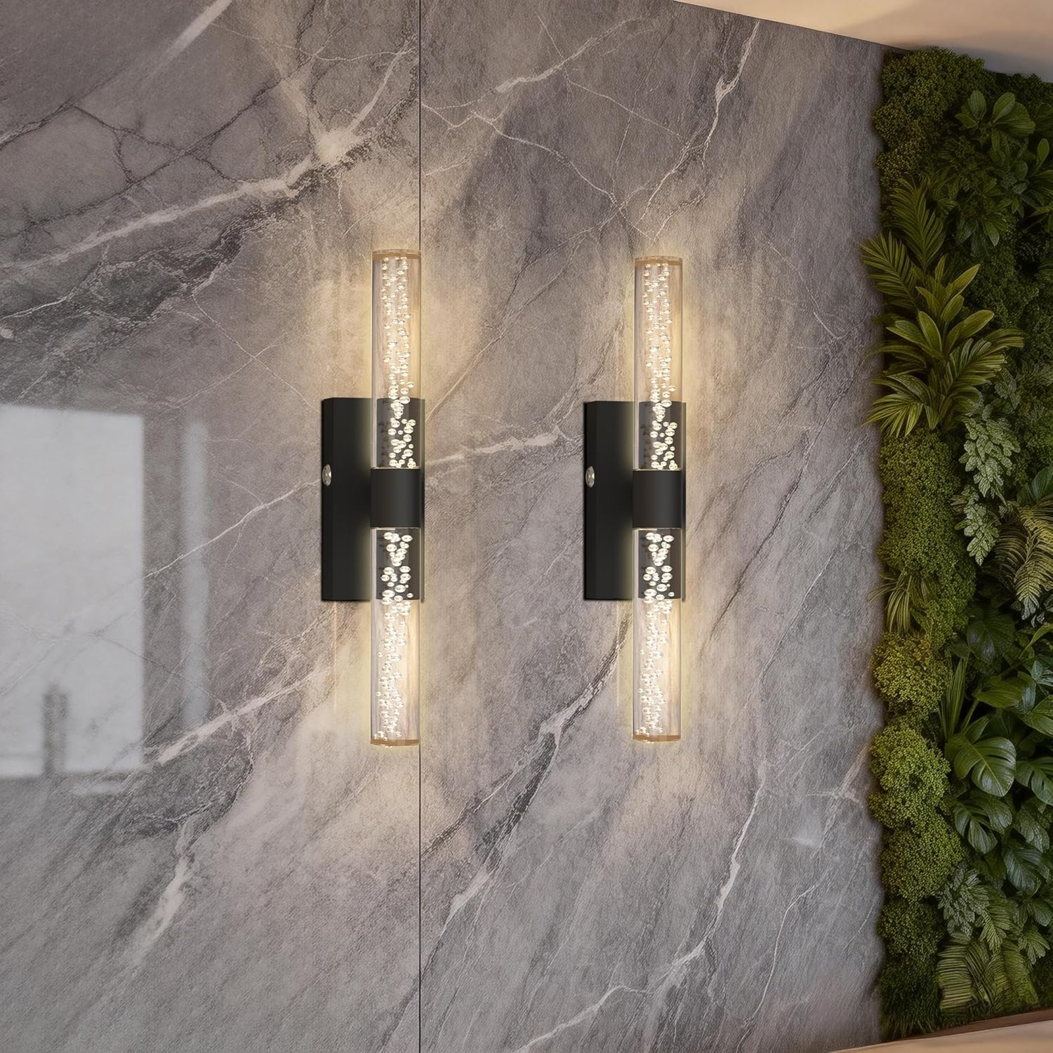 Rechargeable LED Wall Sconces - Set of Two for Bedroom and Living Spaces