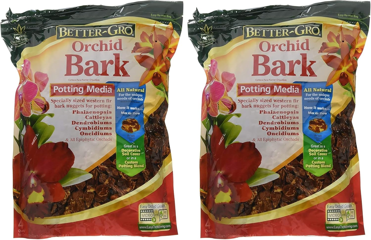 Sun Bulb Company Inc 50180 Better GRO 4-Quart Orchid Bark, Brown (Pack of 2)