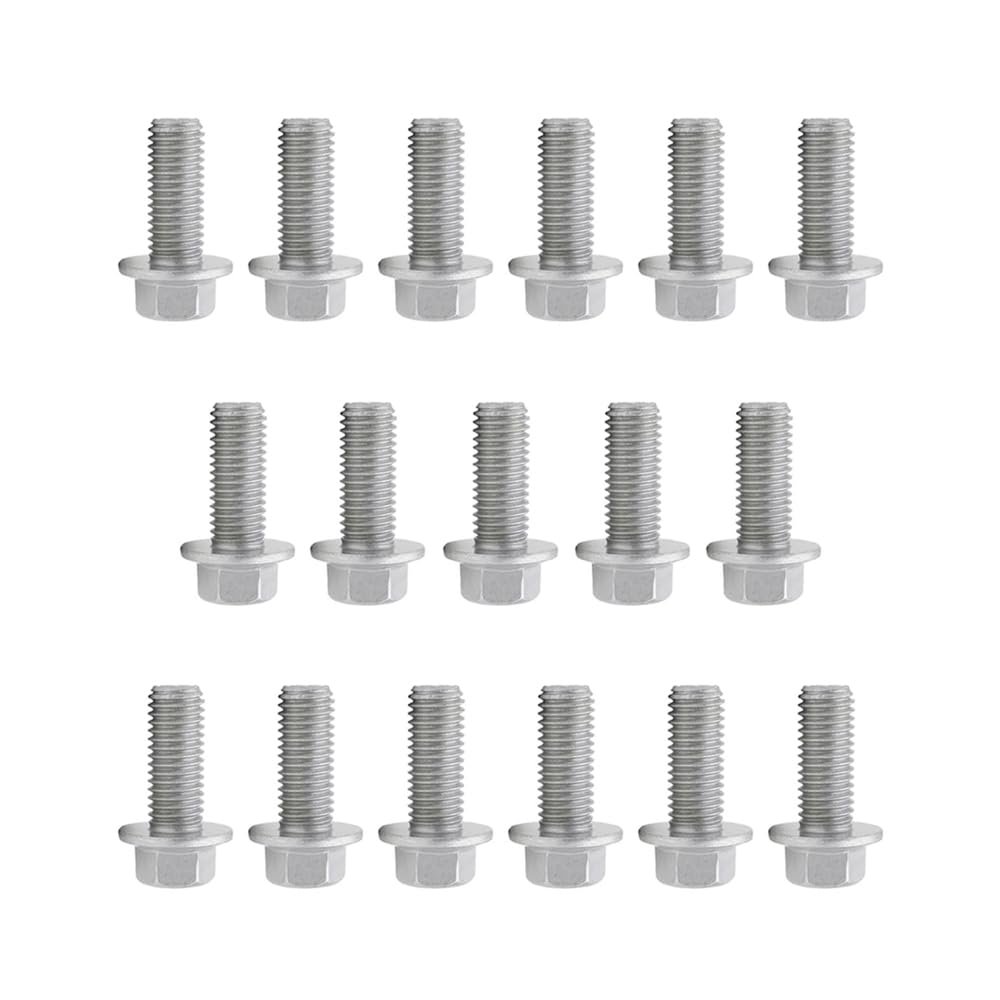 Chevy GM Transmission Oil Pan Bolt Set – 17Pc Metric M8 Flange Bolts for 4L60E, 4L65E, 4L70E, 4L80E, 700R4, 200-4R (4-Speed Overdrive). Fits LS1 Vortec Systems.