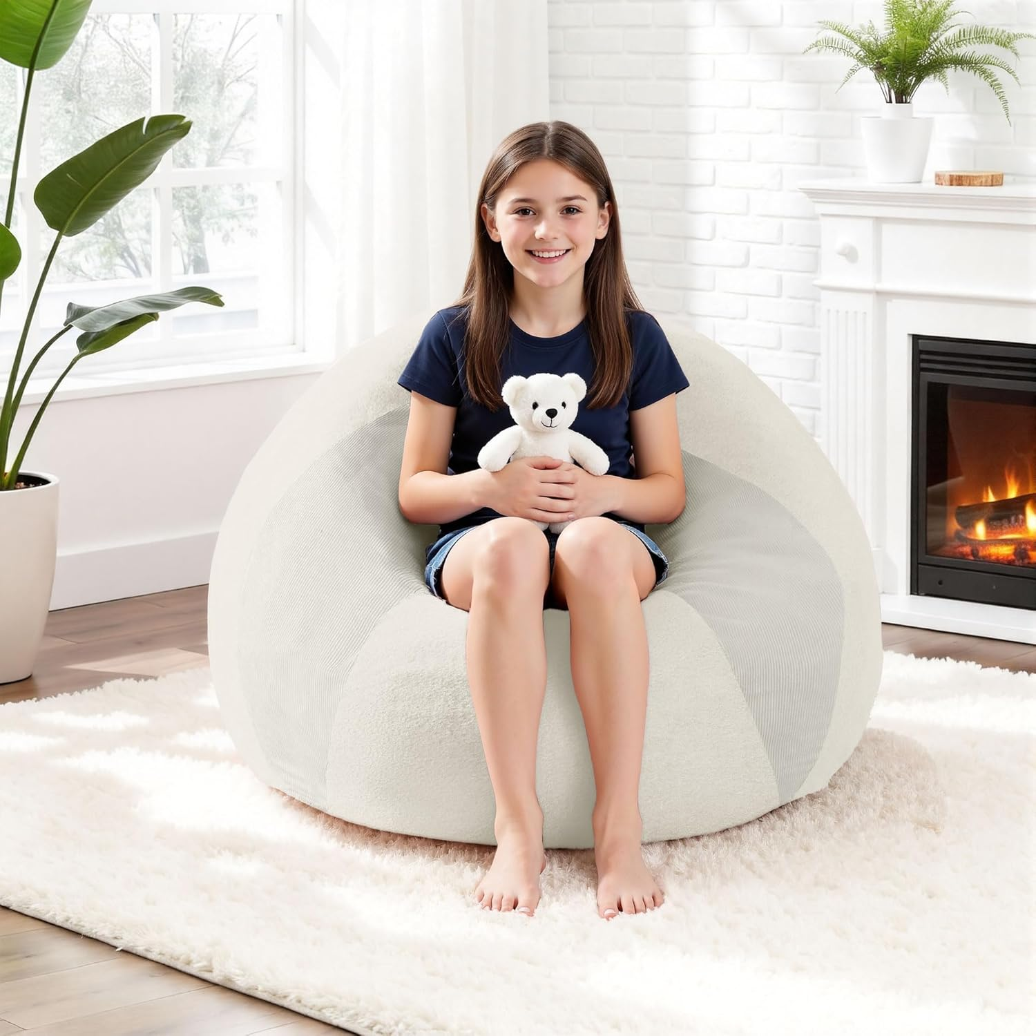 HABUTWAY 2FT Bean Bag Chair Teardrop Bean Bag Chairs for Beanbag with Me